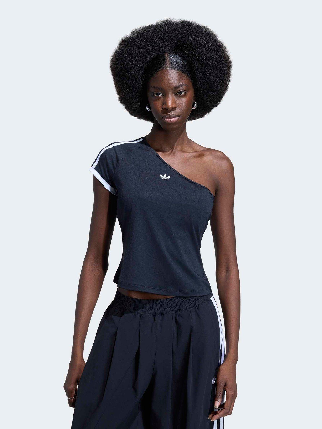 adidas Originals Womens Off The Shoulder T-shirt - Navy