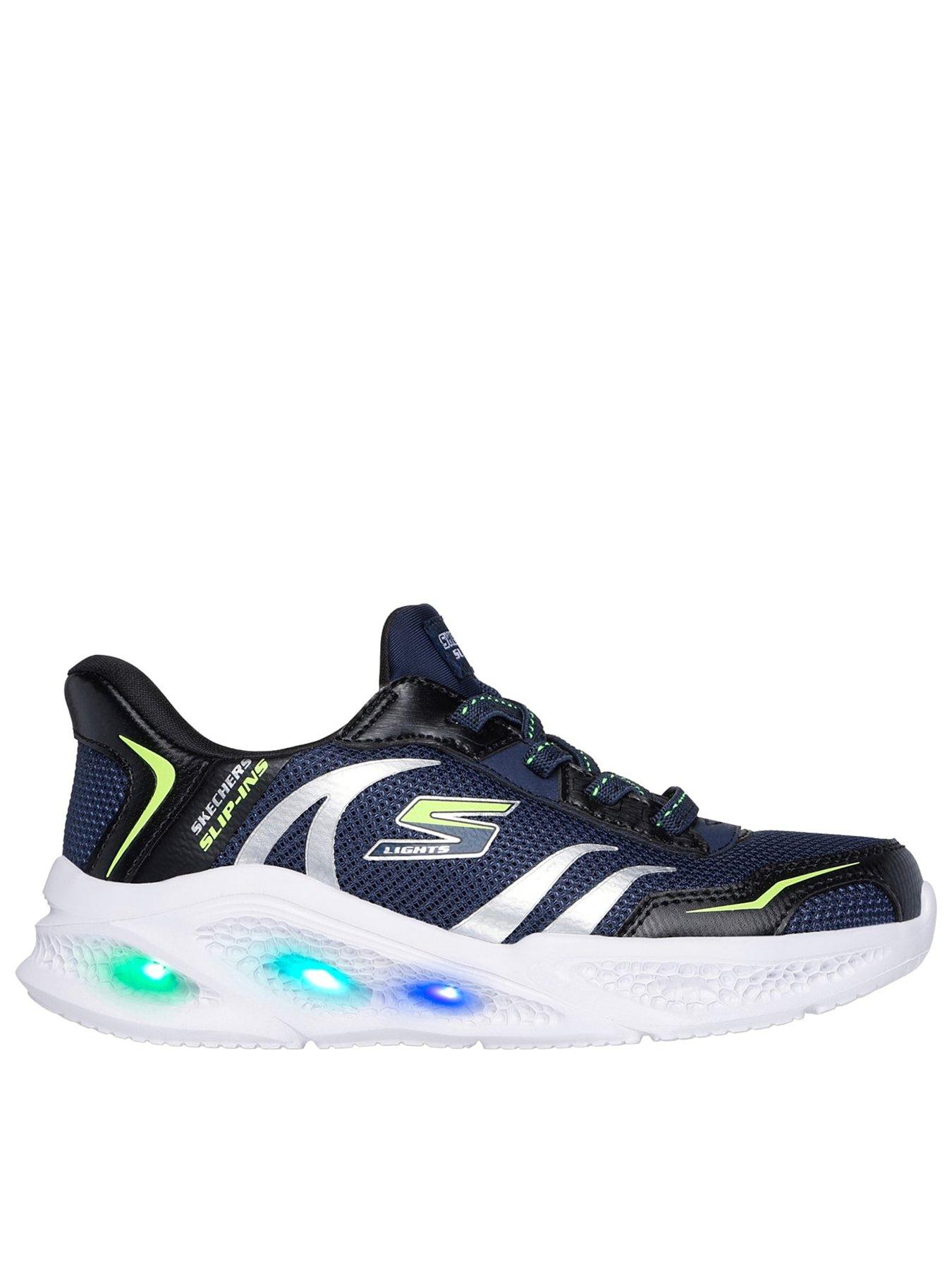 Skechers Kids Meteor Lights Brisk Light-up Trainer - Navy