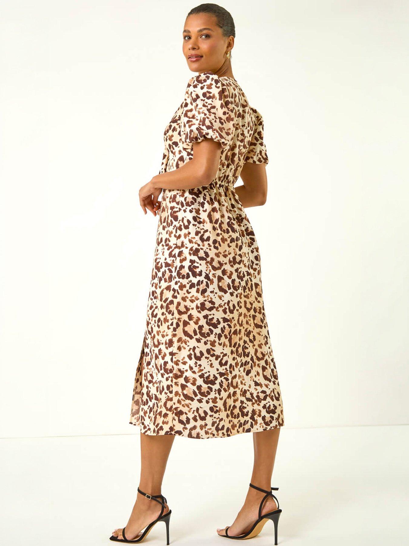 roman-animal-print-tie-front-midi-dressoutfit