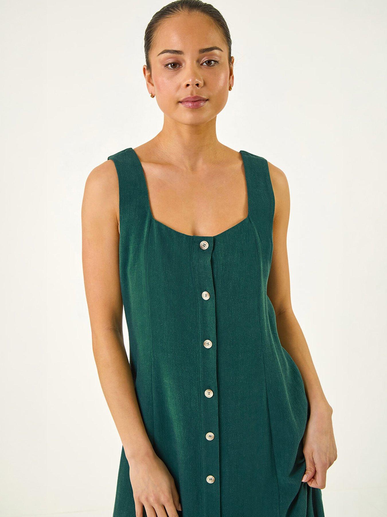 roman-petite-linen-blend-buttoned-midi-dressback