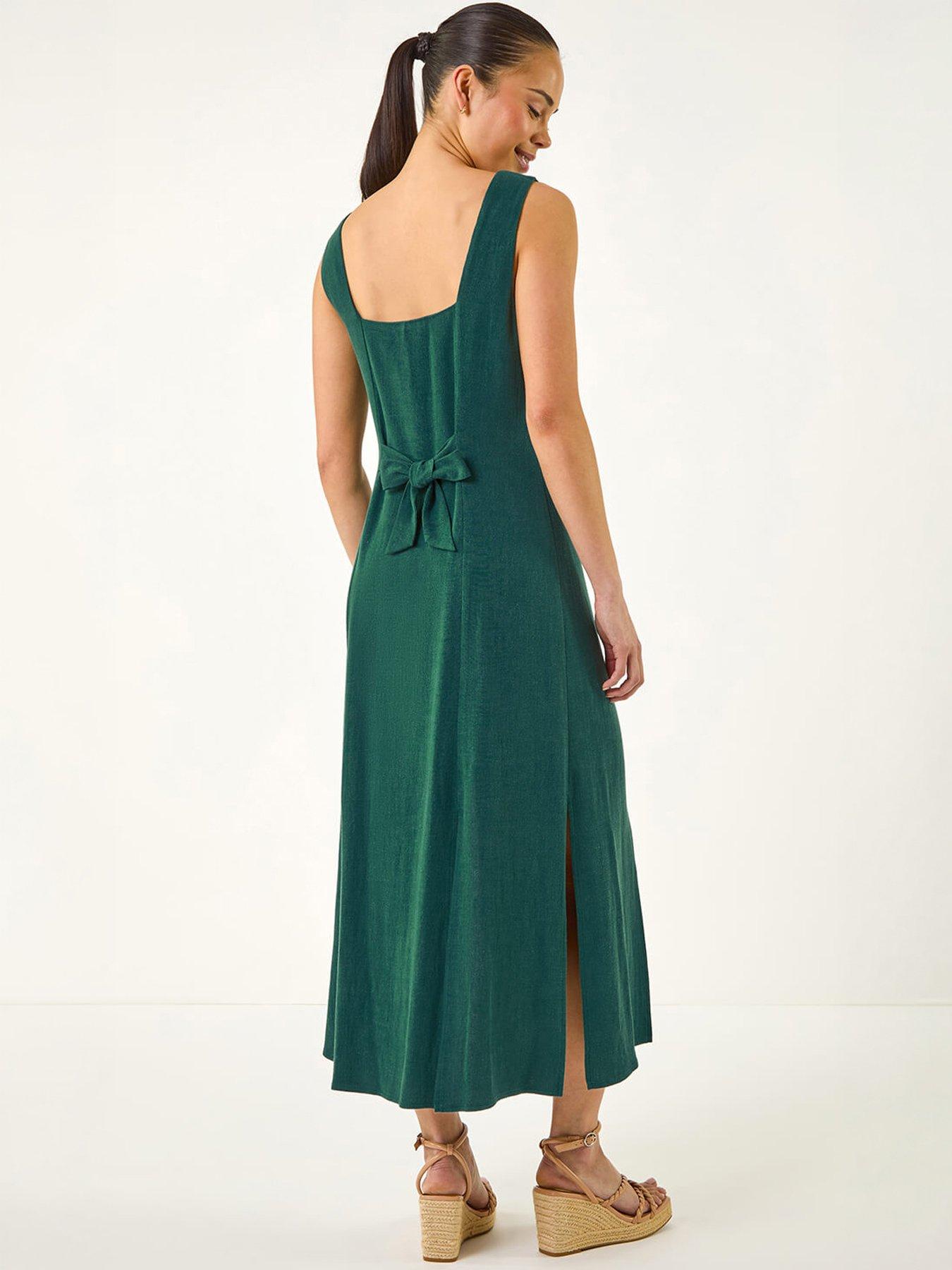roman-petite-linen-blend-buttoned-midi-dressoutfit