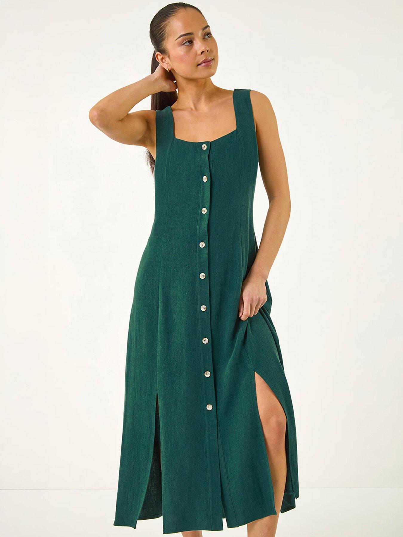 roman-petite-linen-blend-buttoned-midi-dressdetail