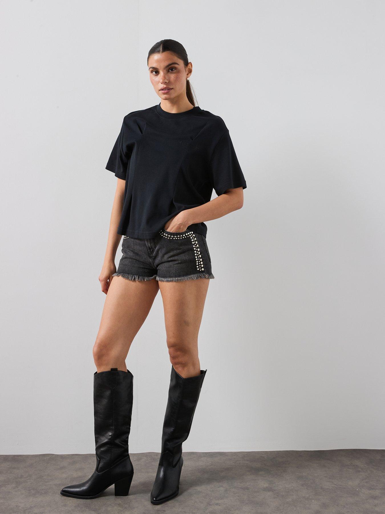 Image 3 of 6 of AllSaints Sofia Lisa T-Shirt - Black
