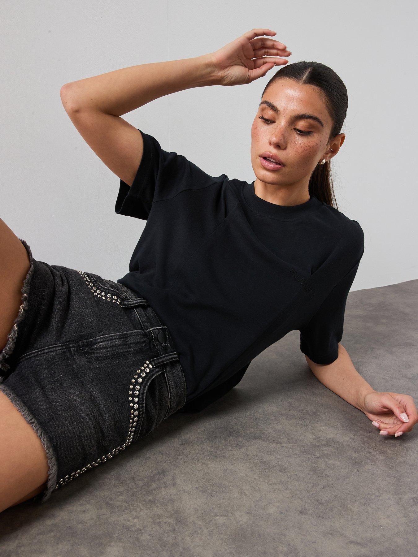 Image 4 of 6 of AllSaints Sofia Lisa T-Shirt - Black