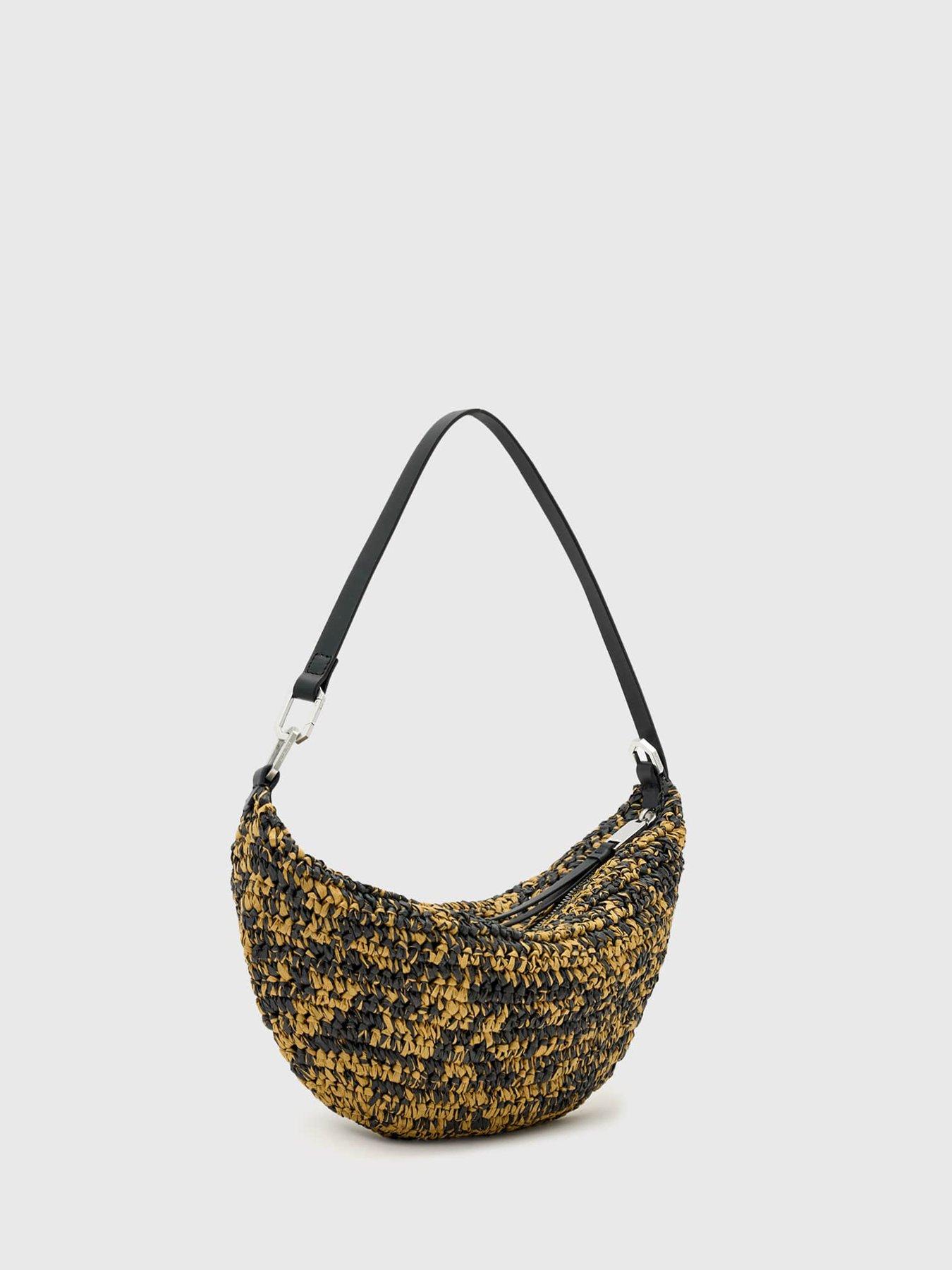 Image 3 of 5 of AllSaints Luna Micro Woven Paper Bag - Beige