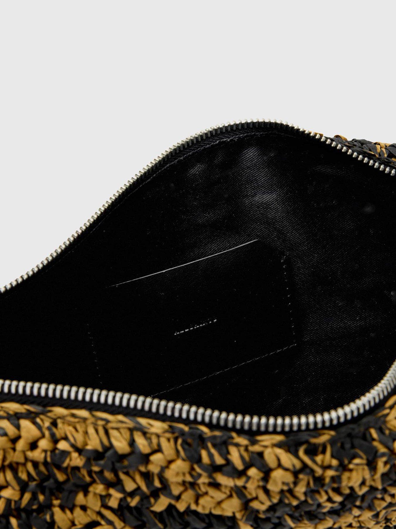 Image 4 of 5 of AllSaints Luna Micro Woven Paper Bag - Beige