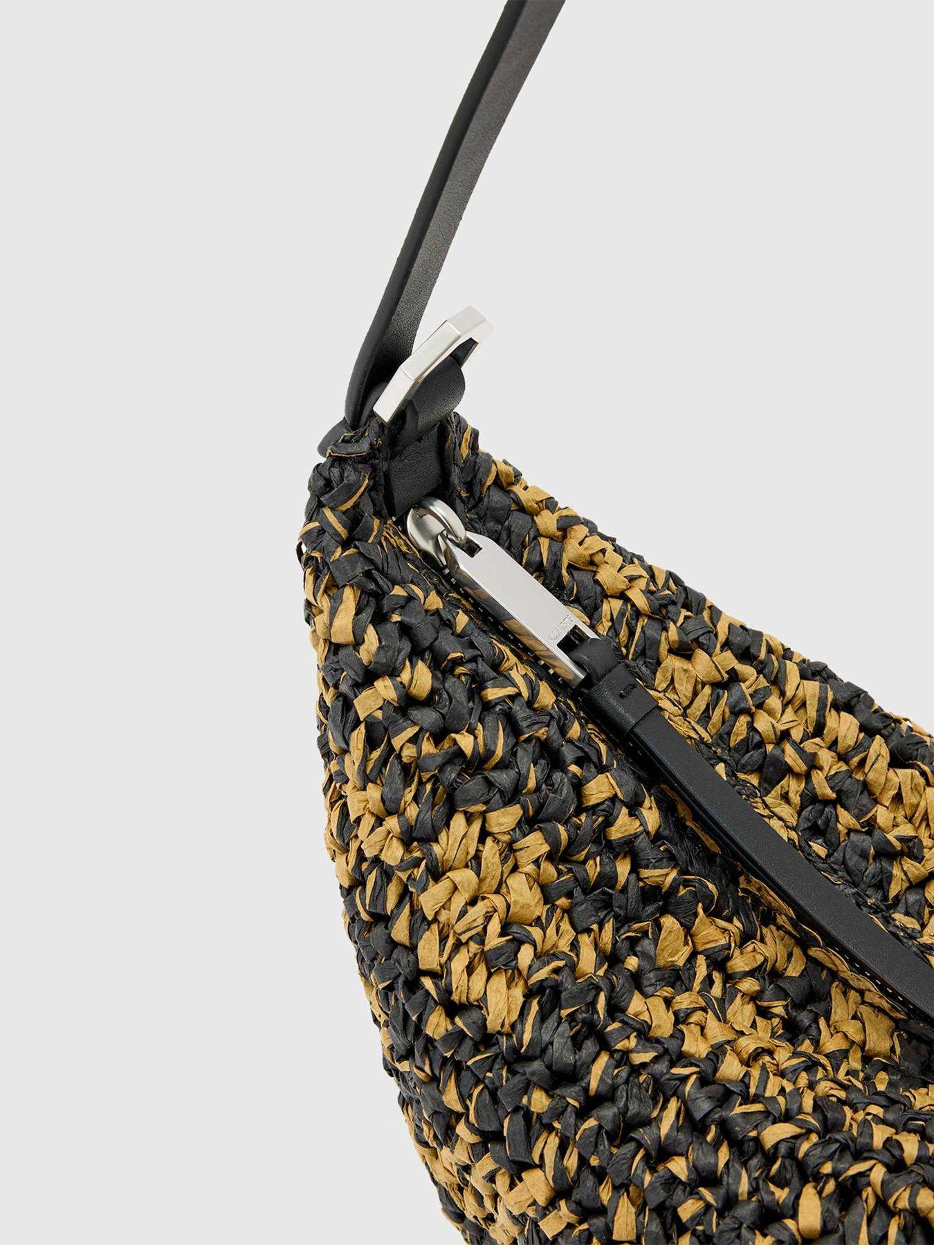 Image 5 of 5 of AllSaints Luna Micro Woven Paper Bag - Beige