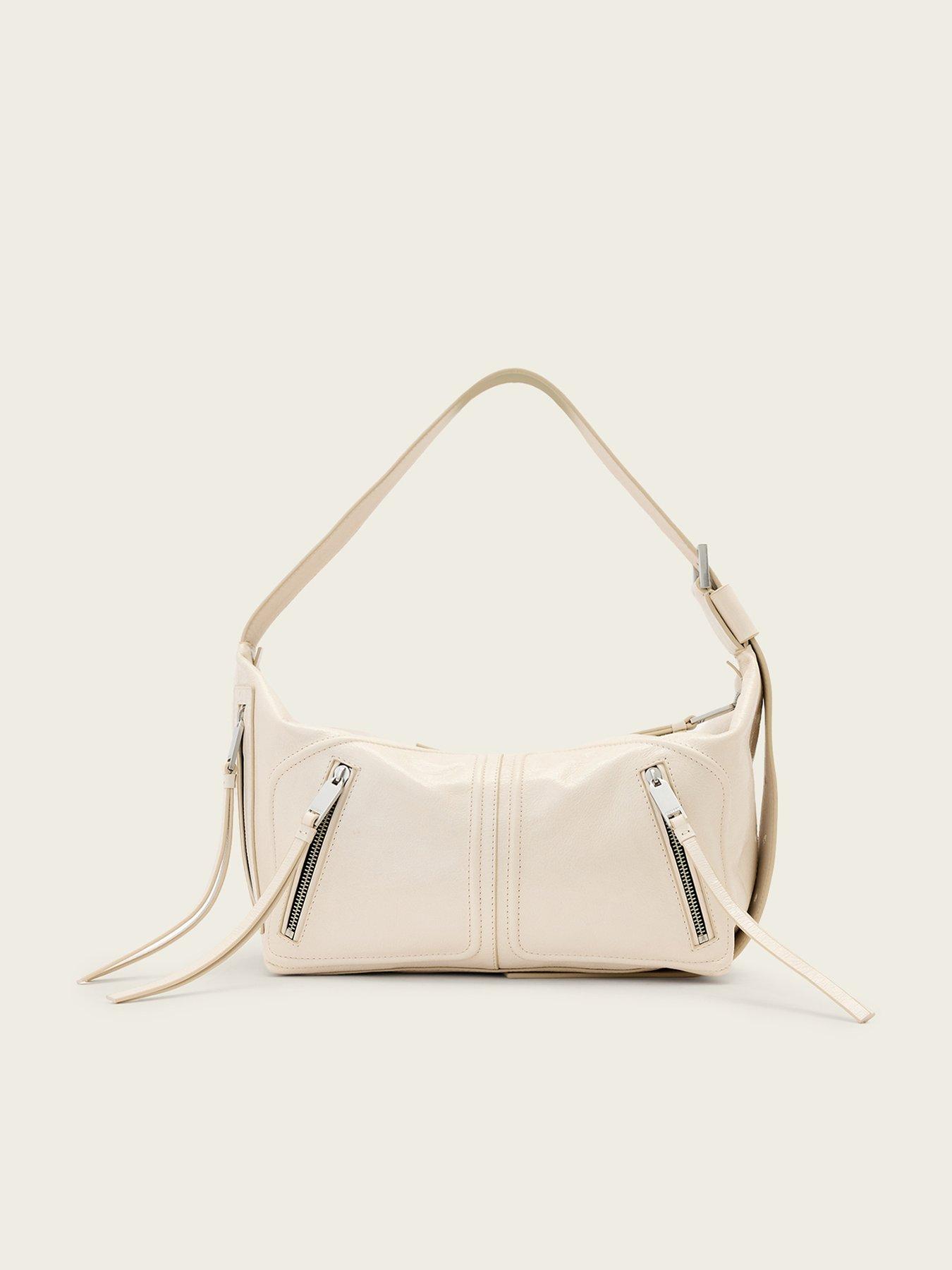 AllSaints Jean Rey Leather Shoulder Bag - White