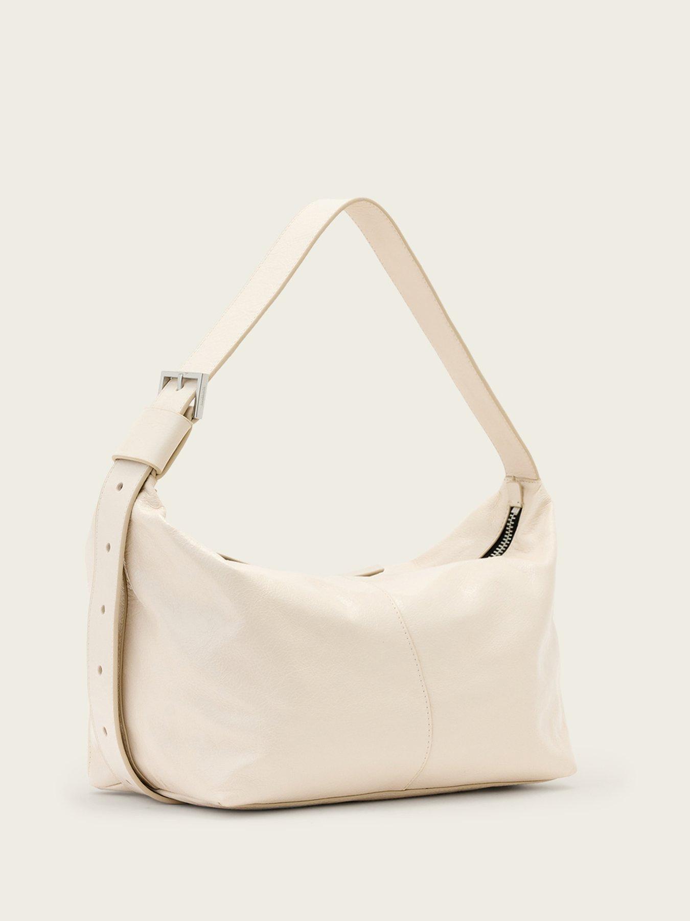 Image 2 of 5 of AllSaints Jean Rey Leather Shoulder Bag - White