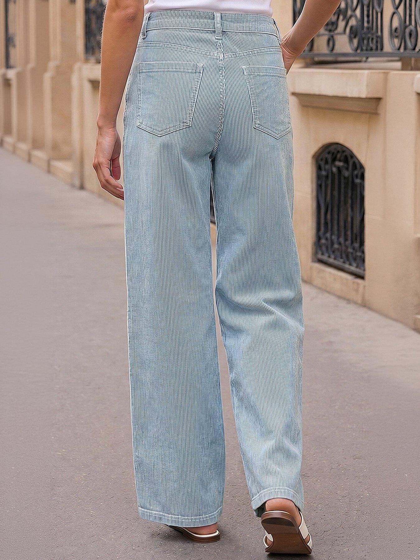 Image 3 of 5 of Roman Petite Stripe Cropped Jeans