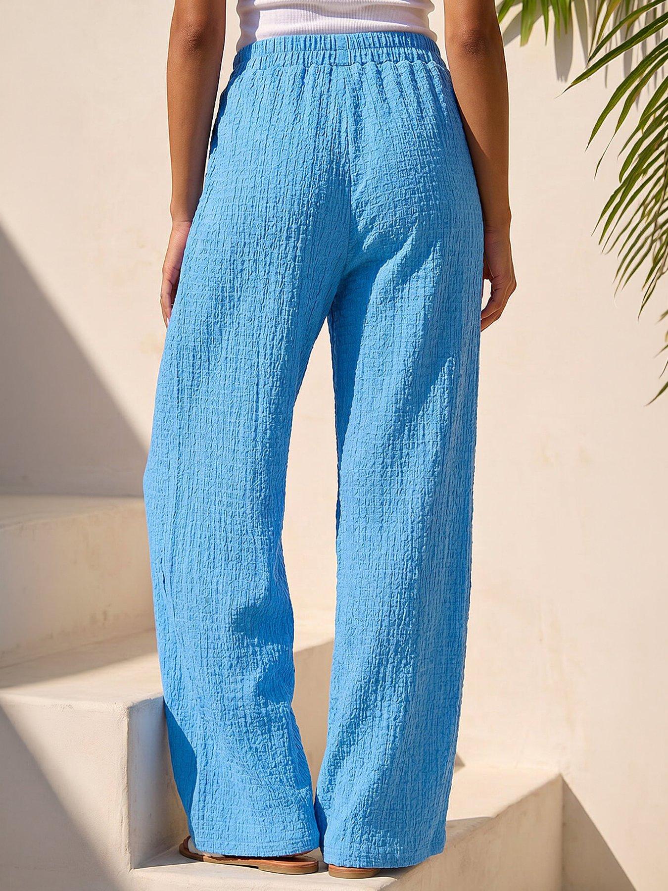 Image 3 of 5 of Roman Dusk Textured Wide Leg Stretch Trouser