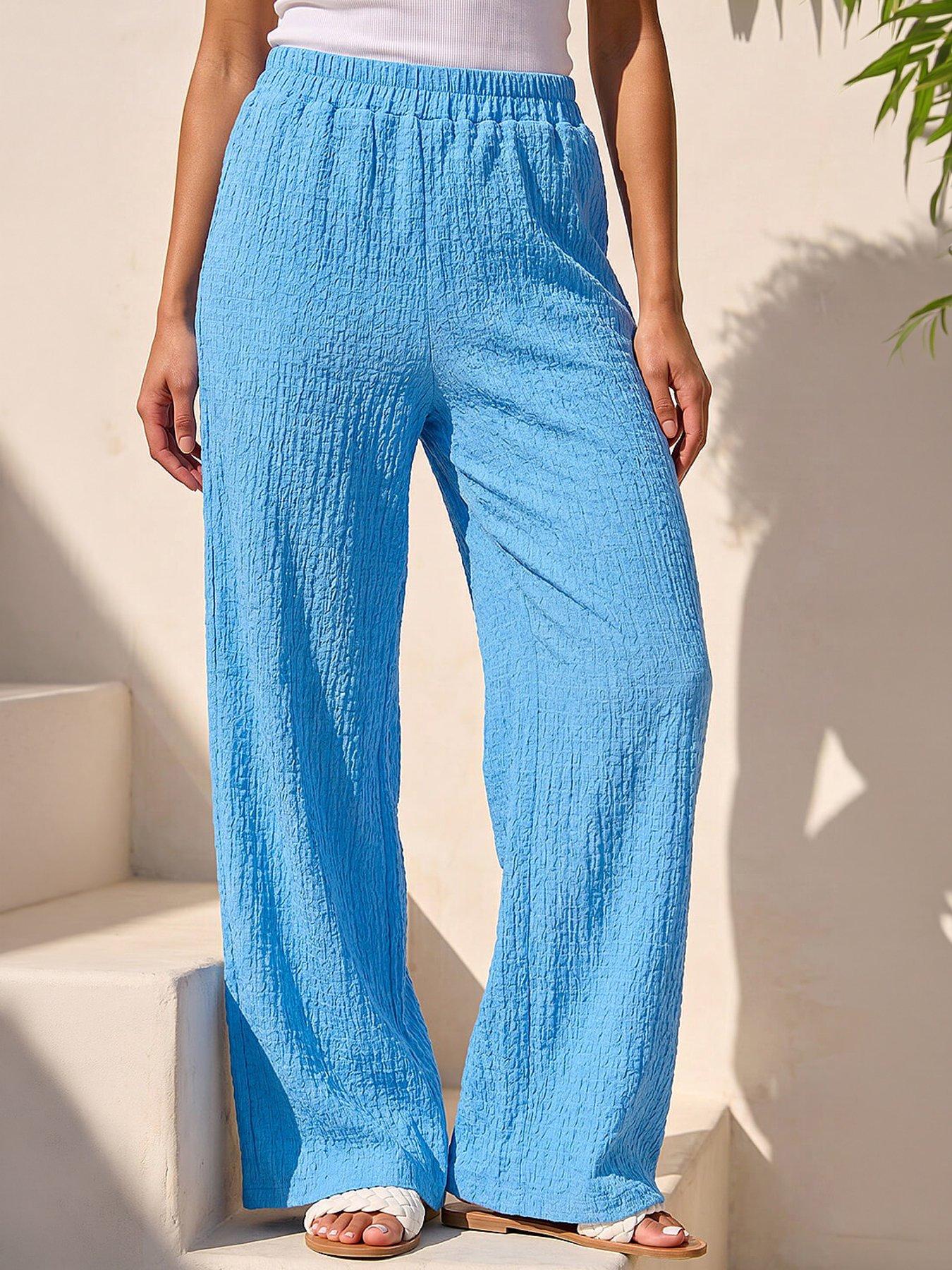 Image 4 of 5 of Roman Dusk Textured Wide Leg Stretch Trouser