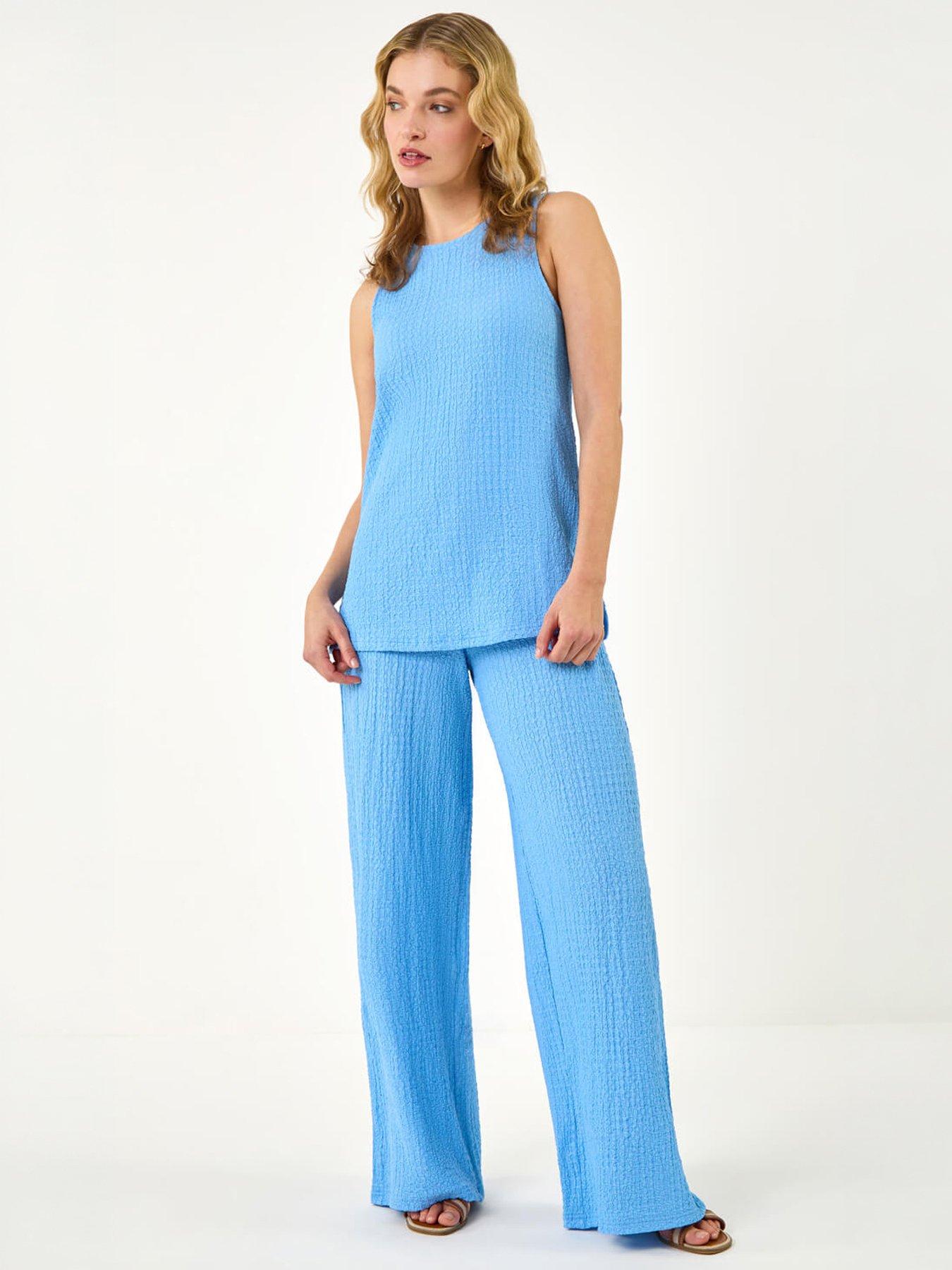 Image 5 of 5 of Roman Dusk Textured Wide Leg Stretch Trouser