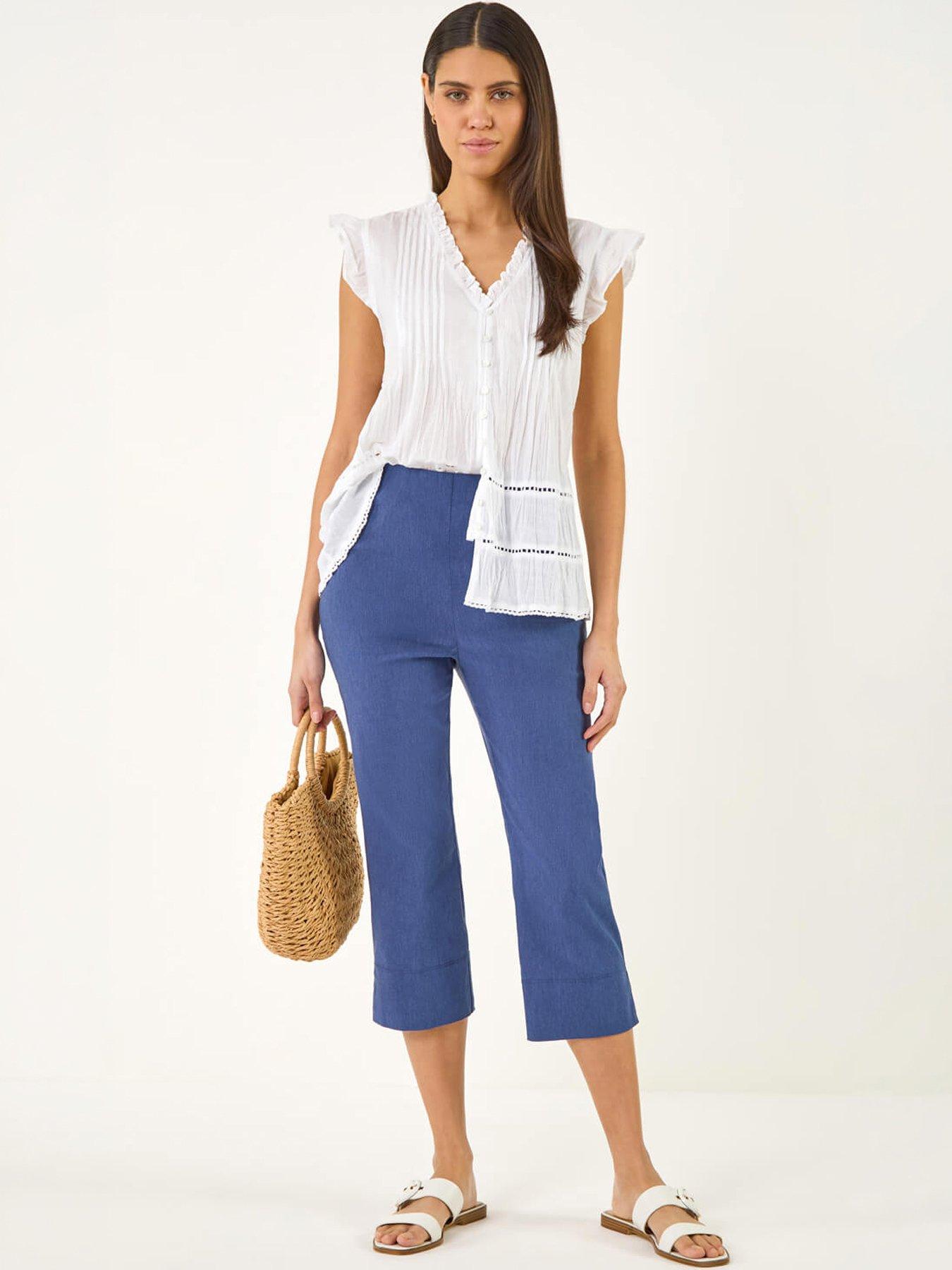 Image 5 of 5 of Roman Denim Side Split Stretch Trouser