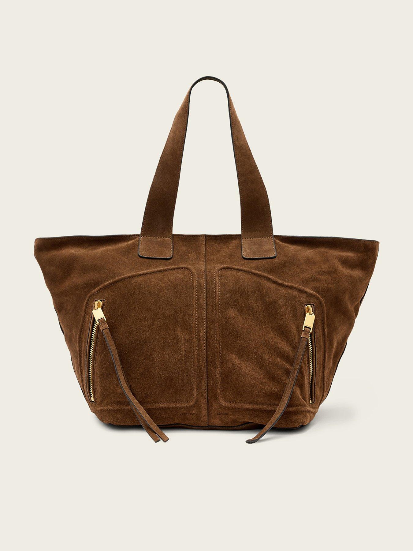 AllSaints Jean Rey Suede Tote Bag - Brown