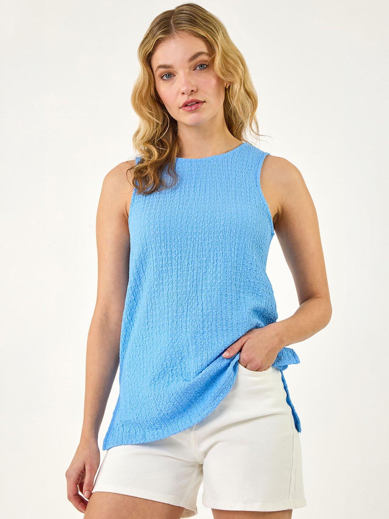 Roman Dusk Textured Longline Stretch Top