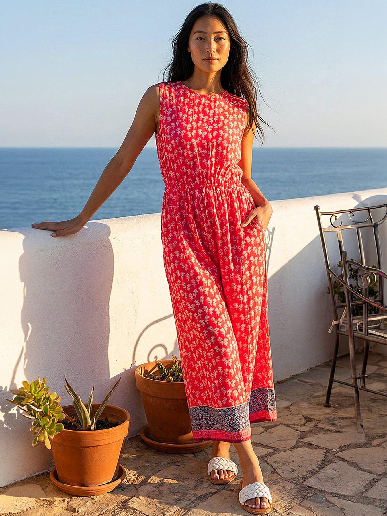 Roman Petite Printed Cropped Jumpsuit