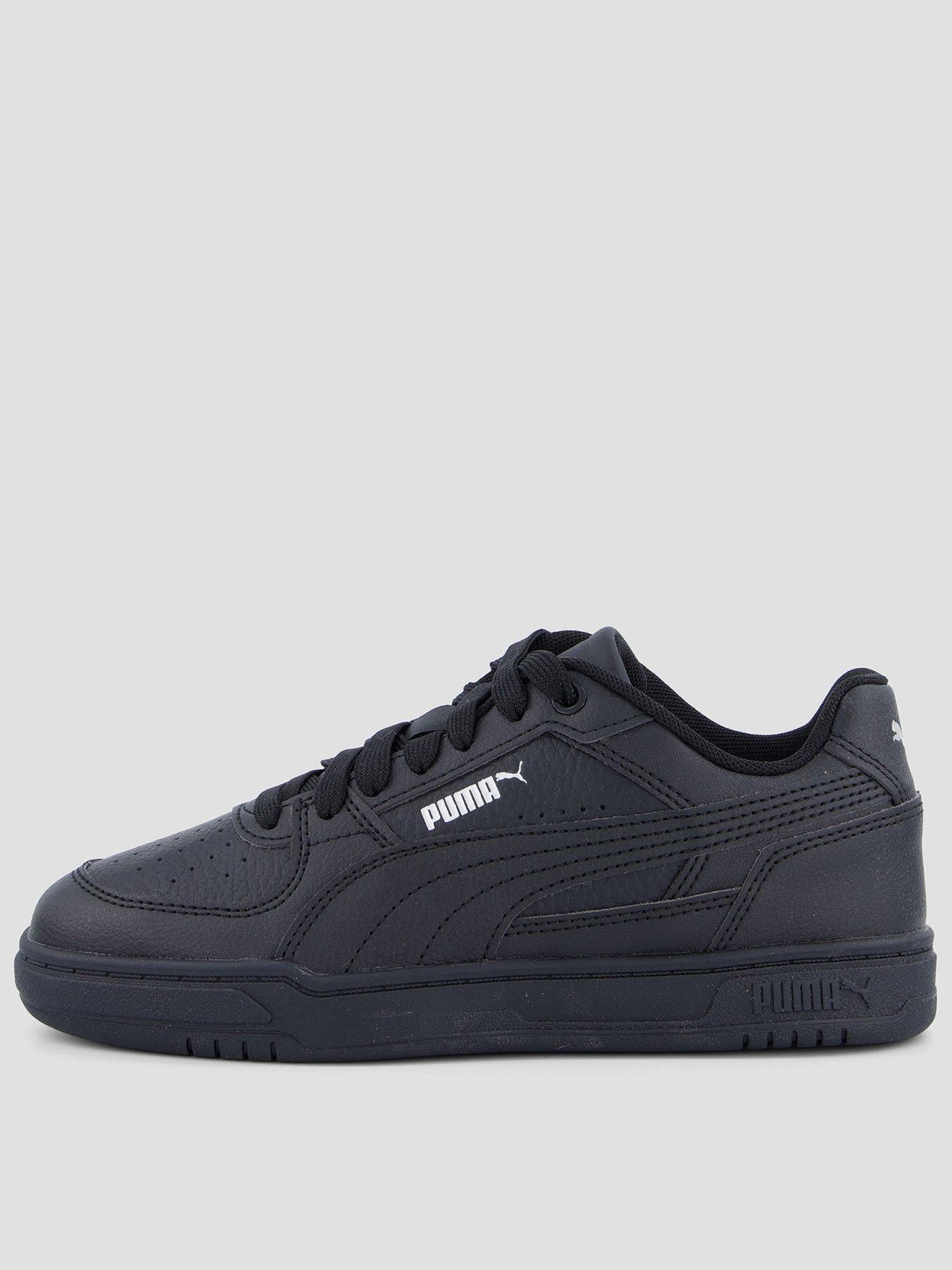 Image 1 of 7 of Puma Boys Caven III Jr Low Profile Lace-Up Court Trainers - Black