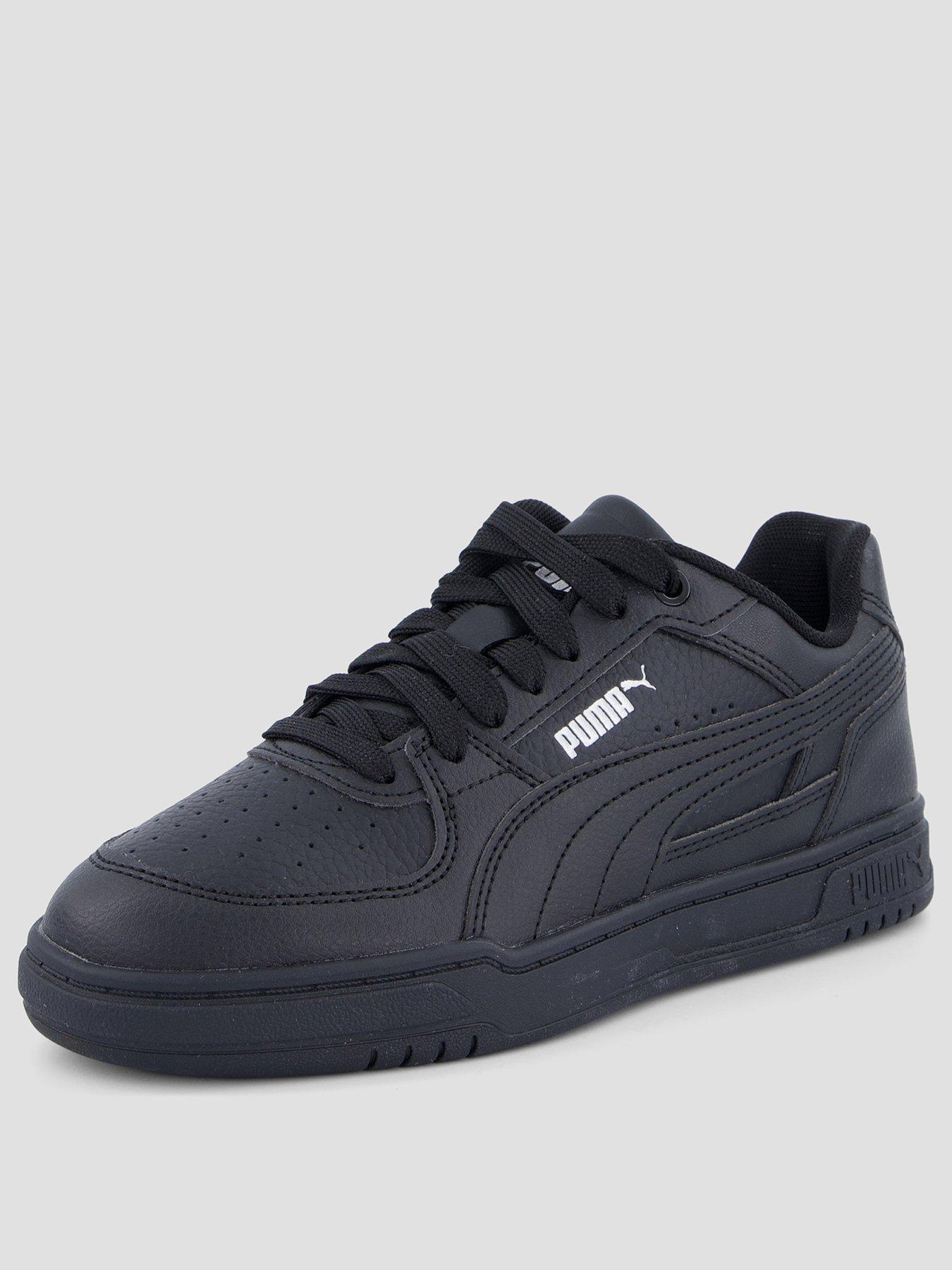 Image 2 of 7 of Puma Boys Caven III Jr Low Profile Lace-Up Court Trainers - Black
