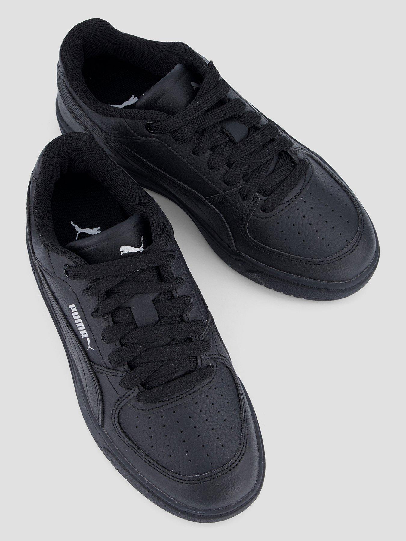 Image 3 of 7 of Puma Boys Caven III Jr Low Profile Lace-Up Court Trainers - Black
