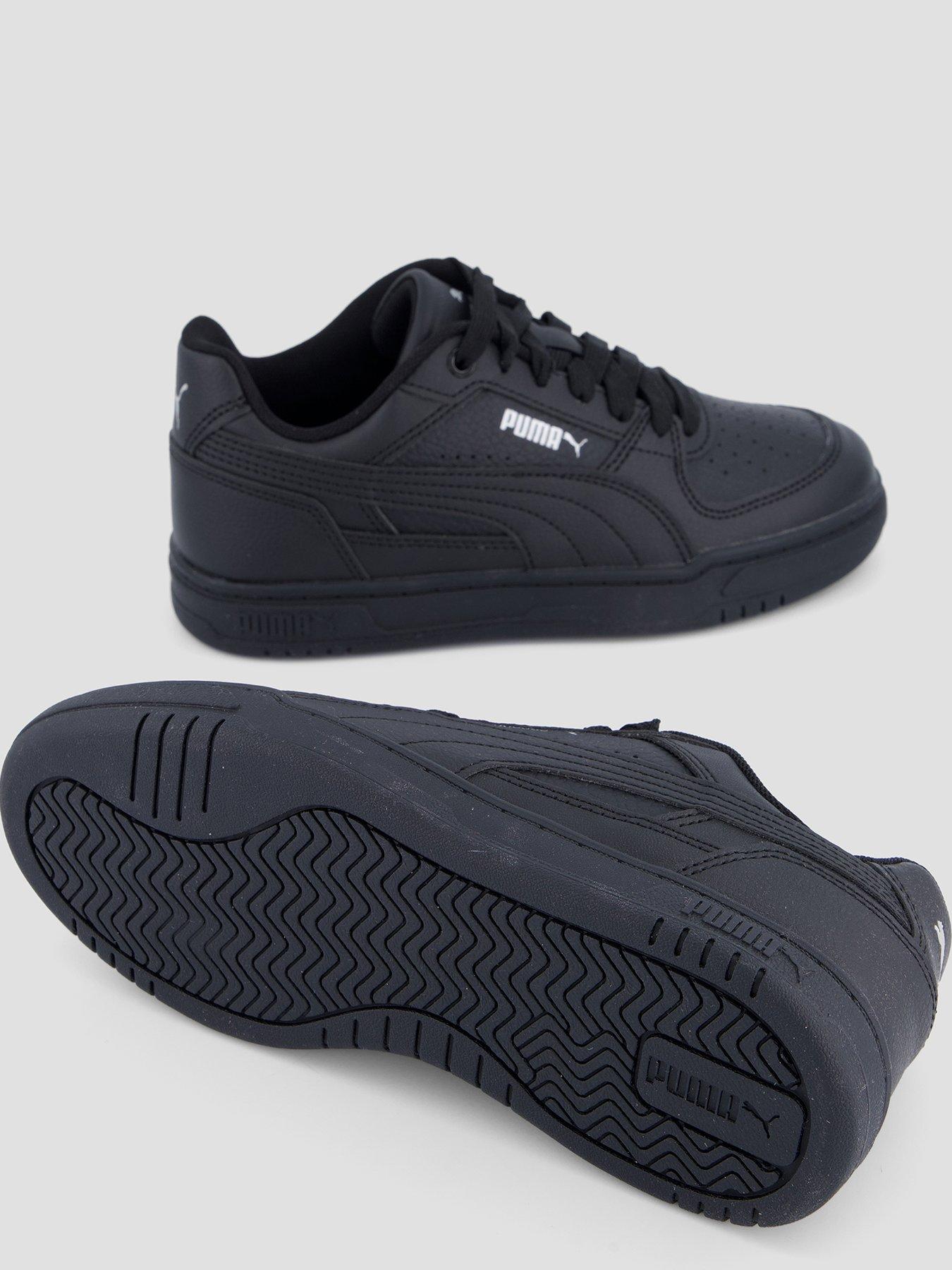 Image 4 of 7 of Puma Boys Caven III Jr Low Profile Lace-Up Court Trainers - Black