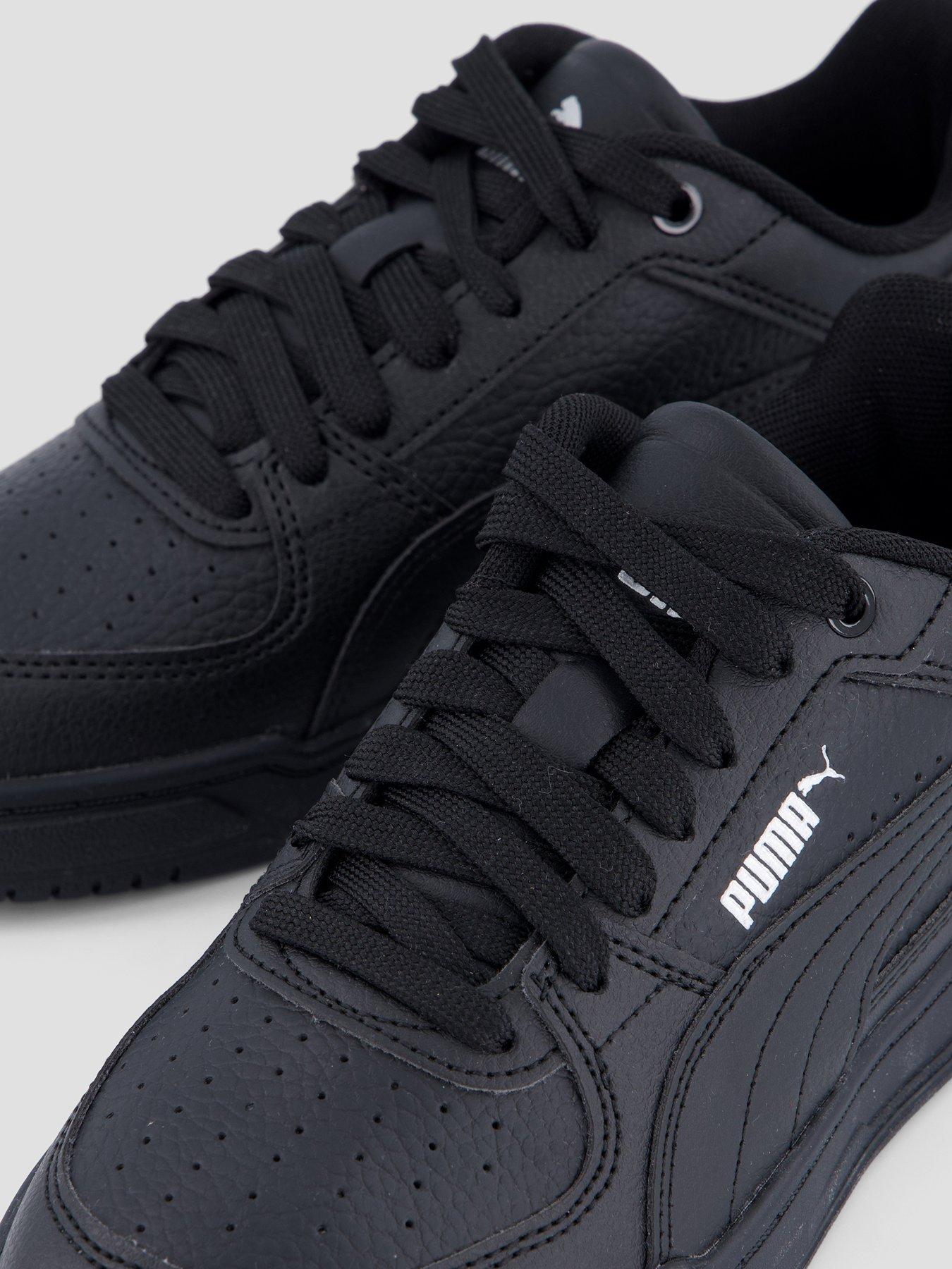 Image 5 of 7 of Puma Boys Caven III Jr Low Profile Lace-Up Court Trainers - Black