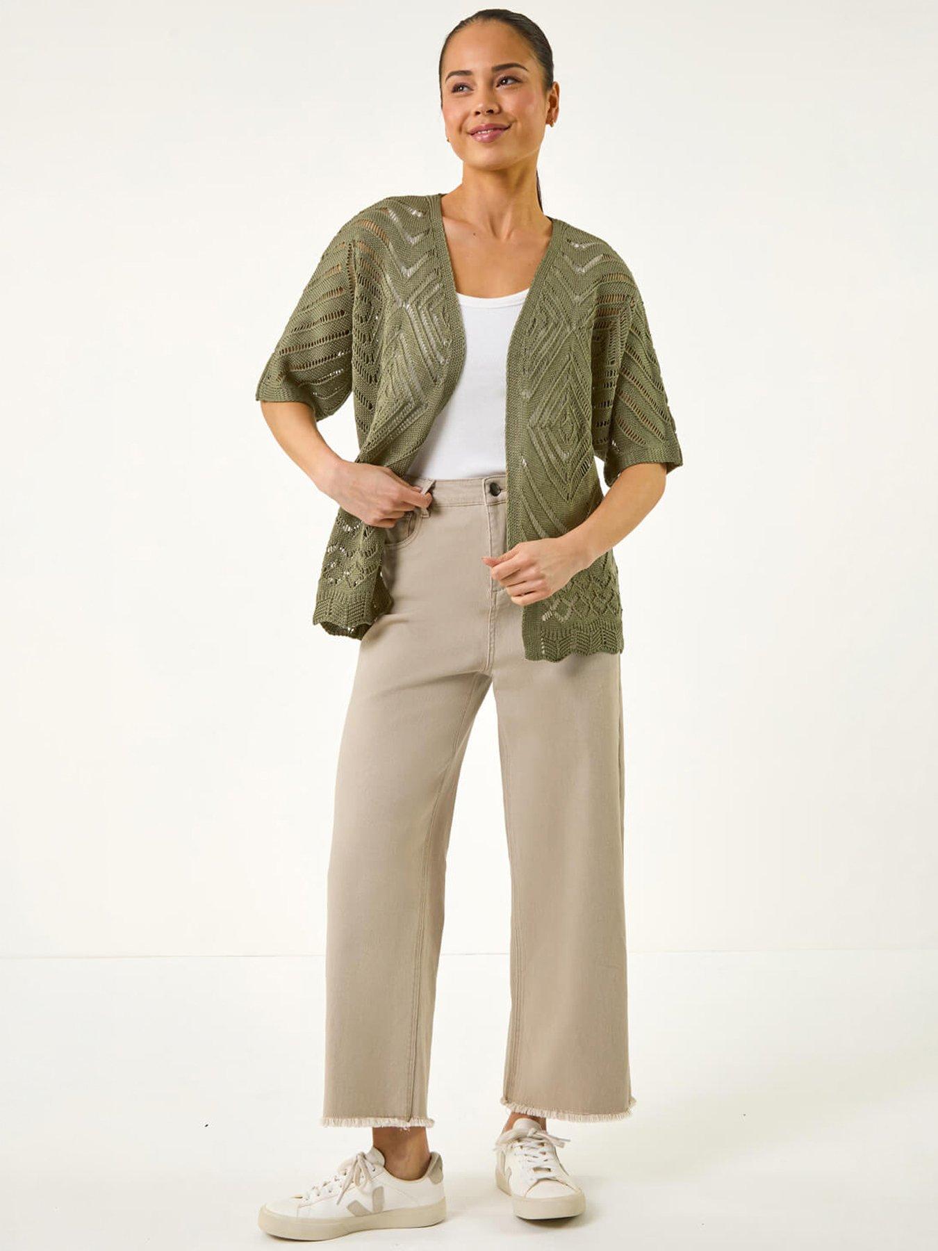 Image 5 of 5 of Roman Petite Pointelle Knit Cardigan