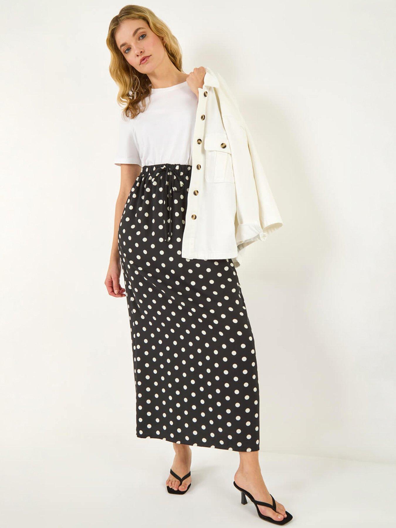 Roman Dusk Polka Dot Tie Maxi Dress