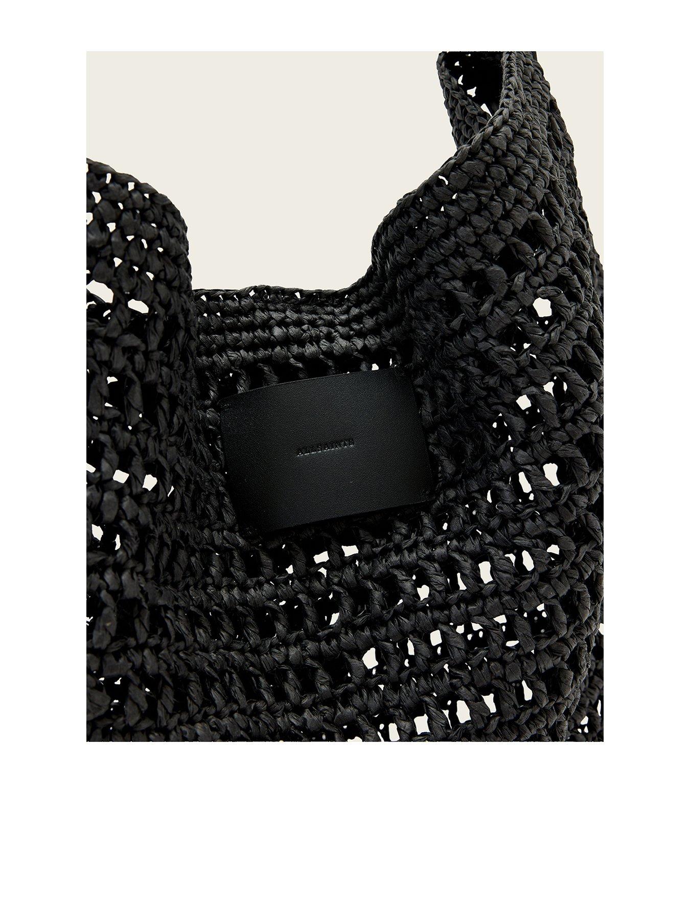 Image 3 of 5 of AllSaints Asha Paper Mesh Shoulder Bag - Black