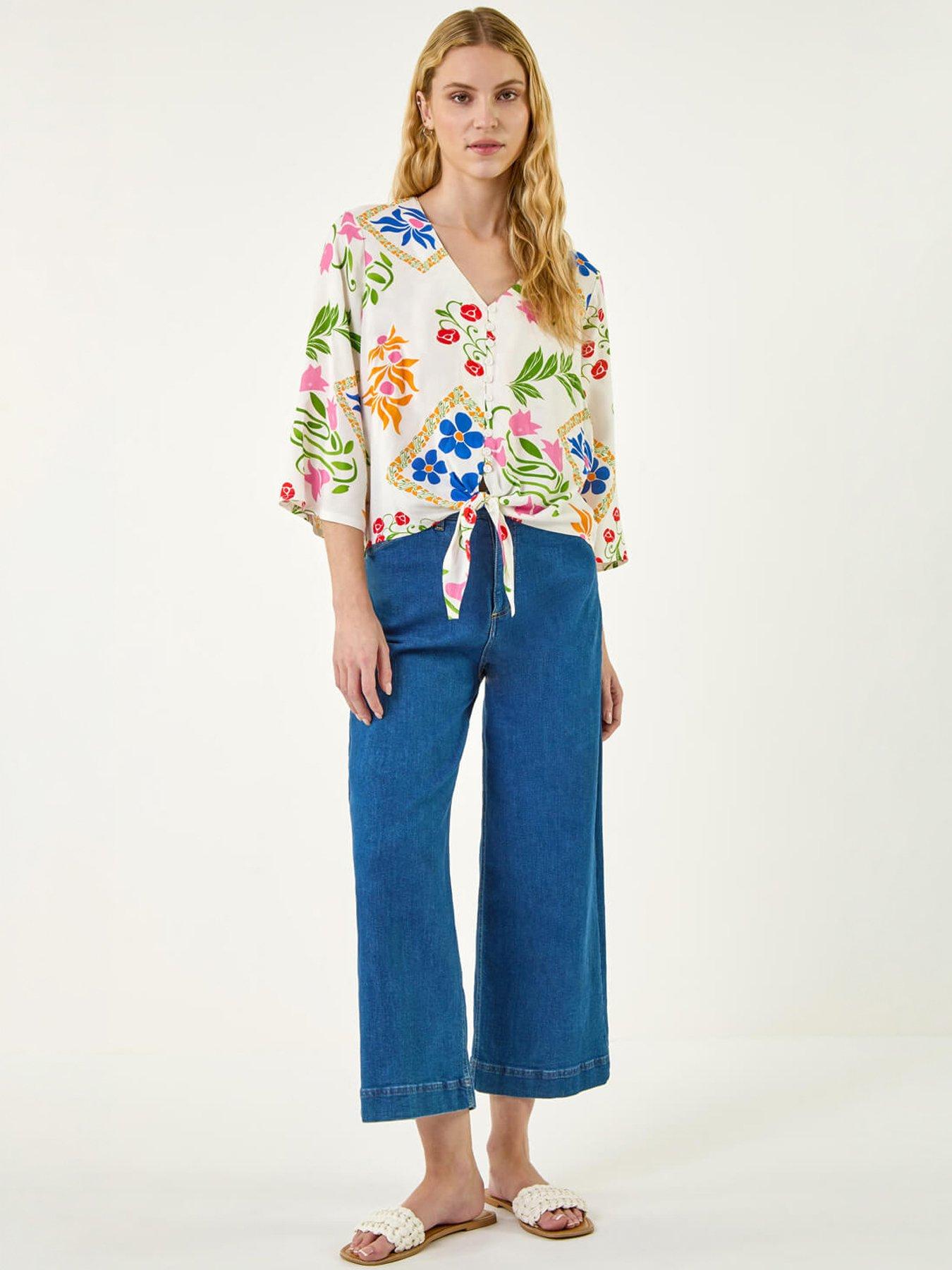 roman-floral-tie-front-blouseback