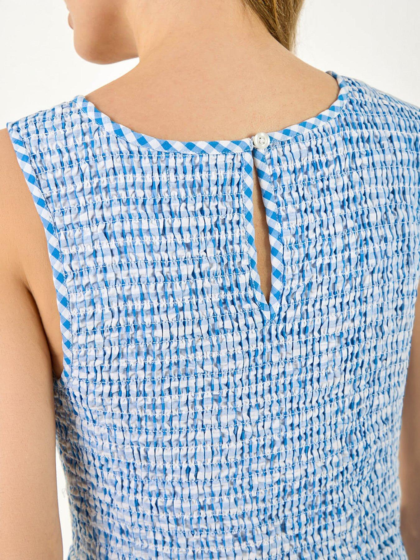 Image 2 of 5 of Roman Dusk Gingham Tiered Midi Dress