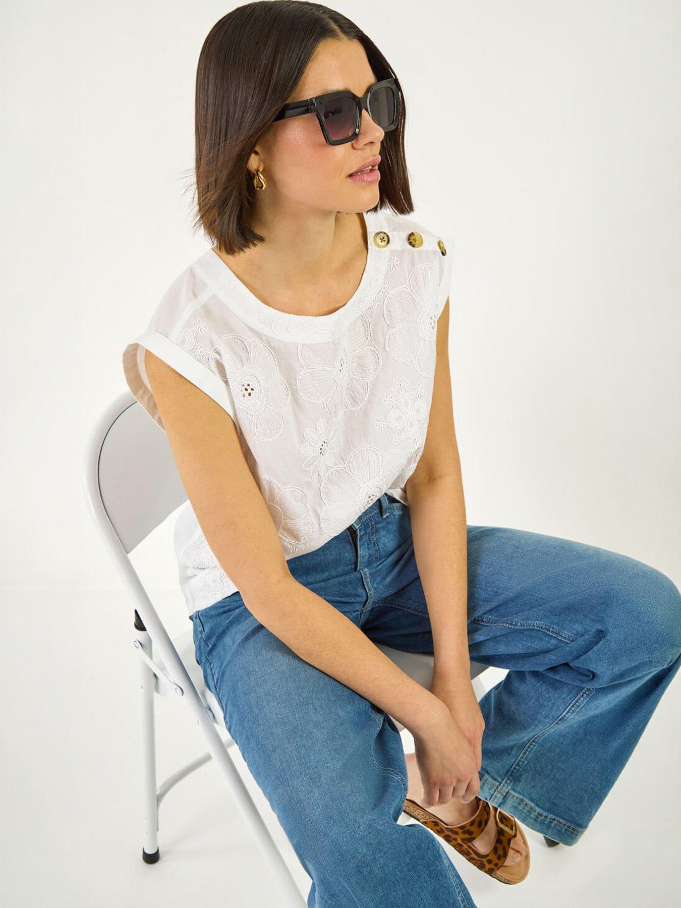 Roman Floral Embroidered Top