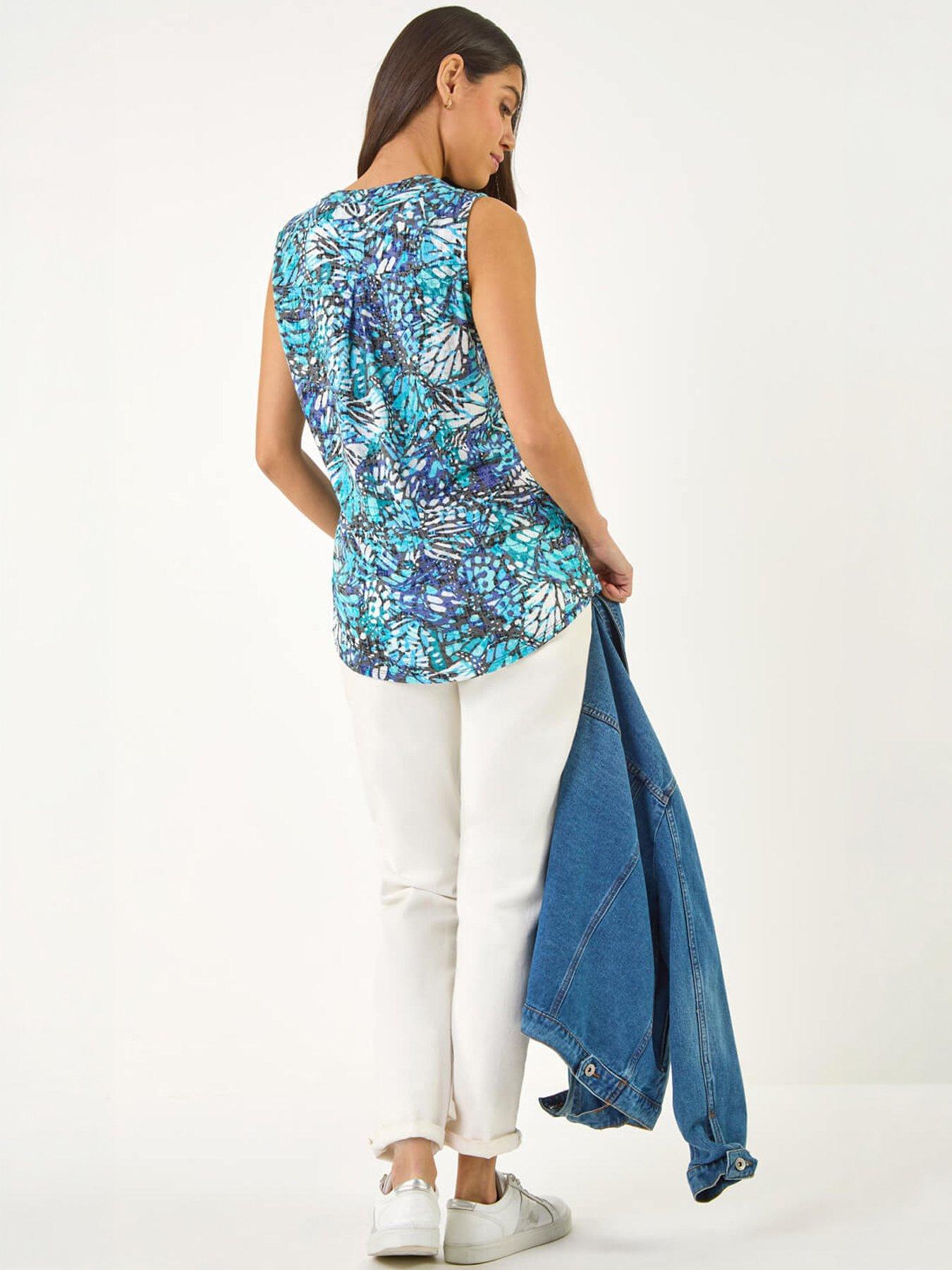 Image 4 of 5 of Roman Abstract Burnout Print Vest Top