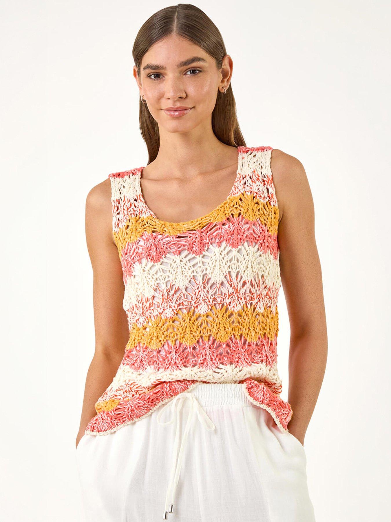 Image 1 of 5 of Roman Crochet Stripe Vest