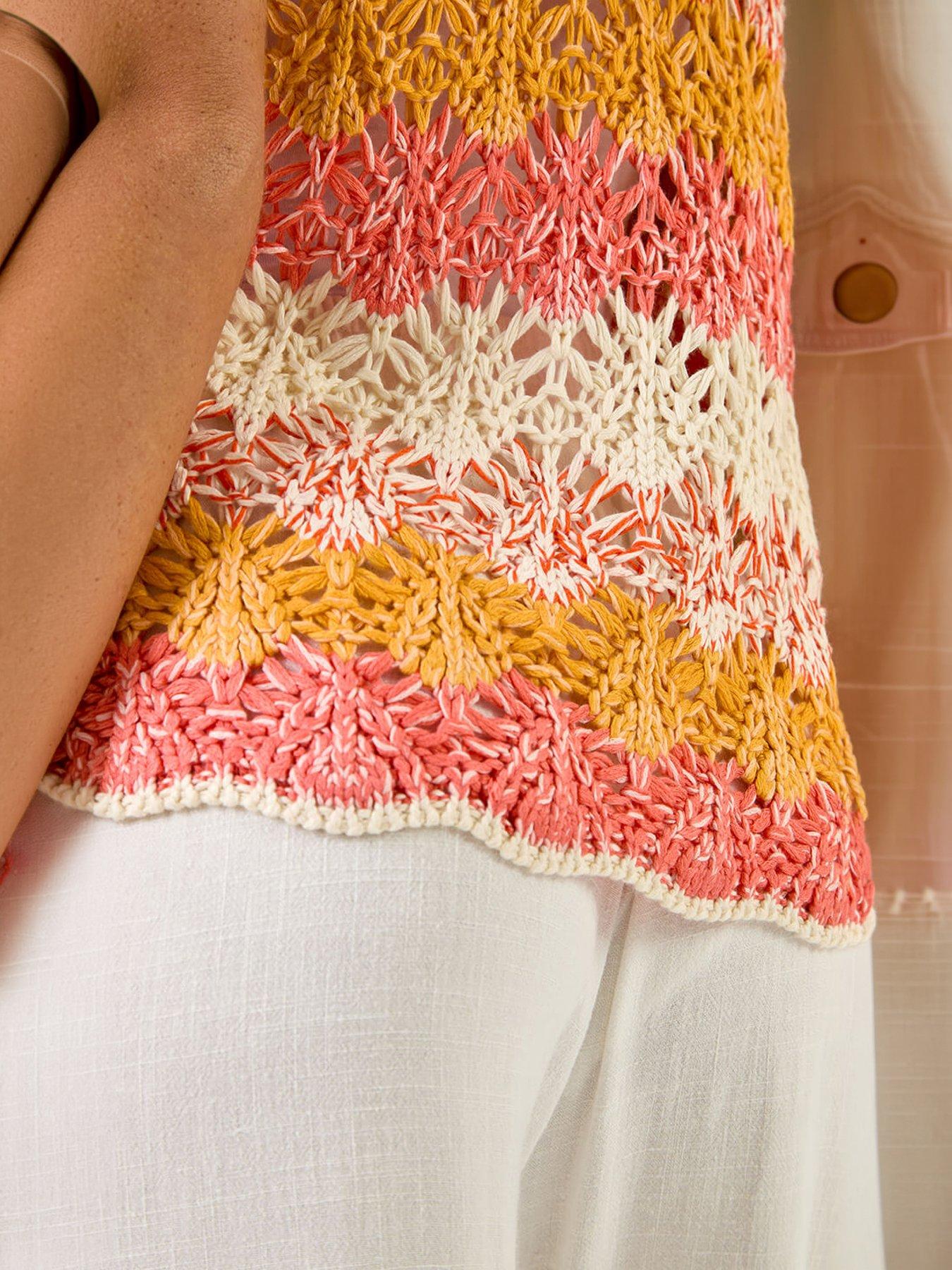 Image 2 of 5 of Roman Crochet Stripe Vest