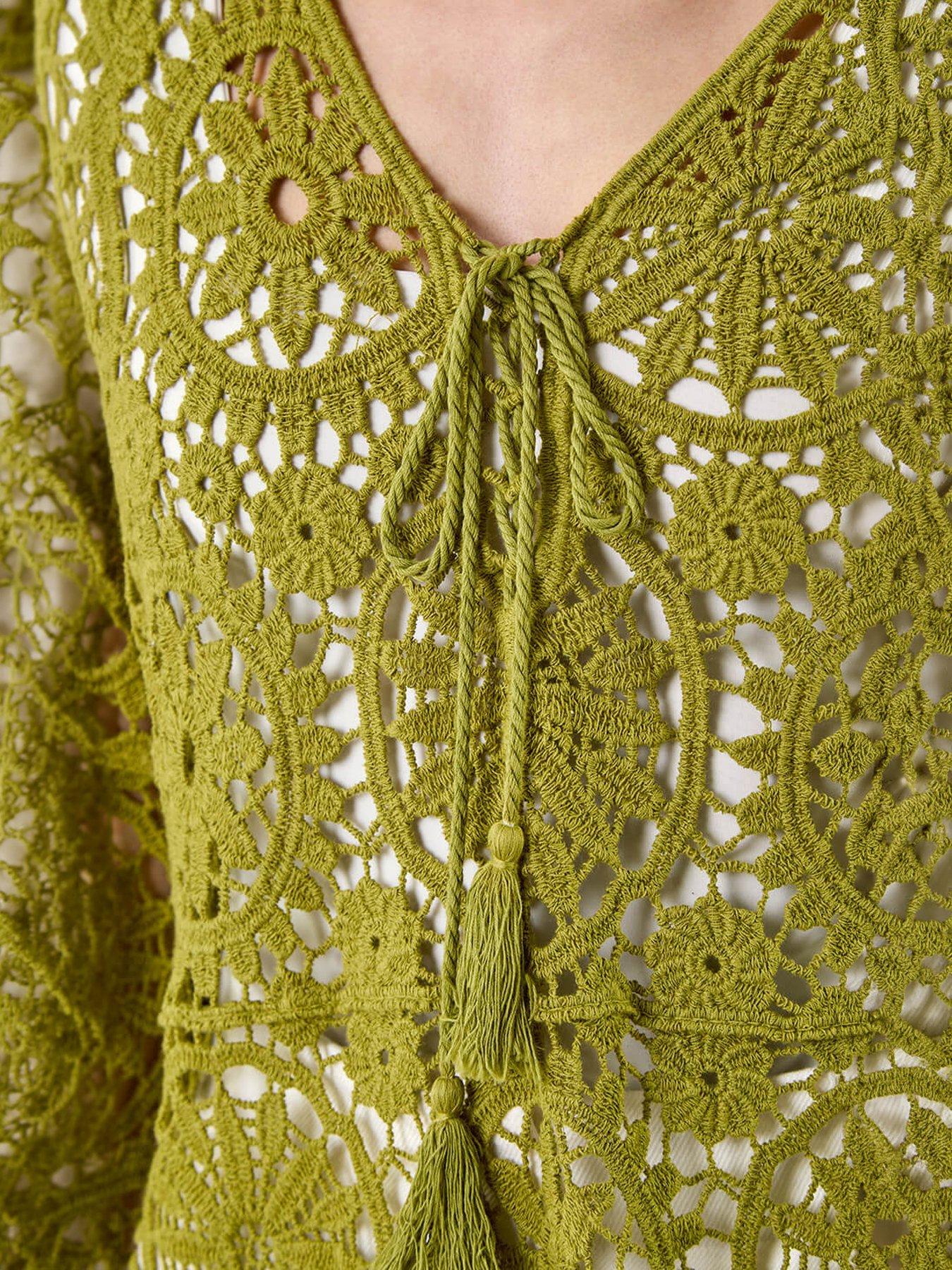 Image 2 of 5 of Roman Floral Crochet Tunic Top