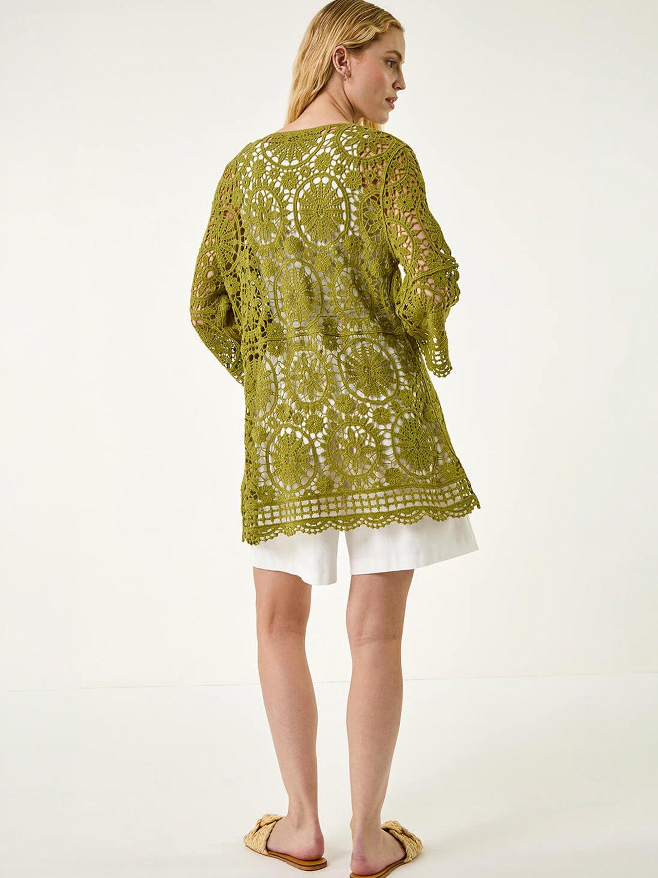 Image 4 of 5 of Roman Floral Crochet Tunic Top