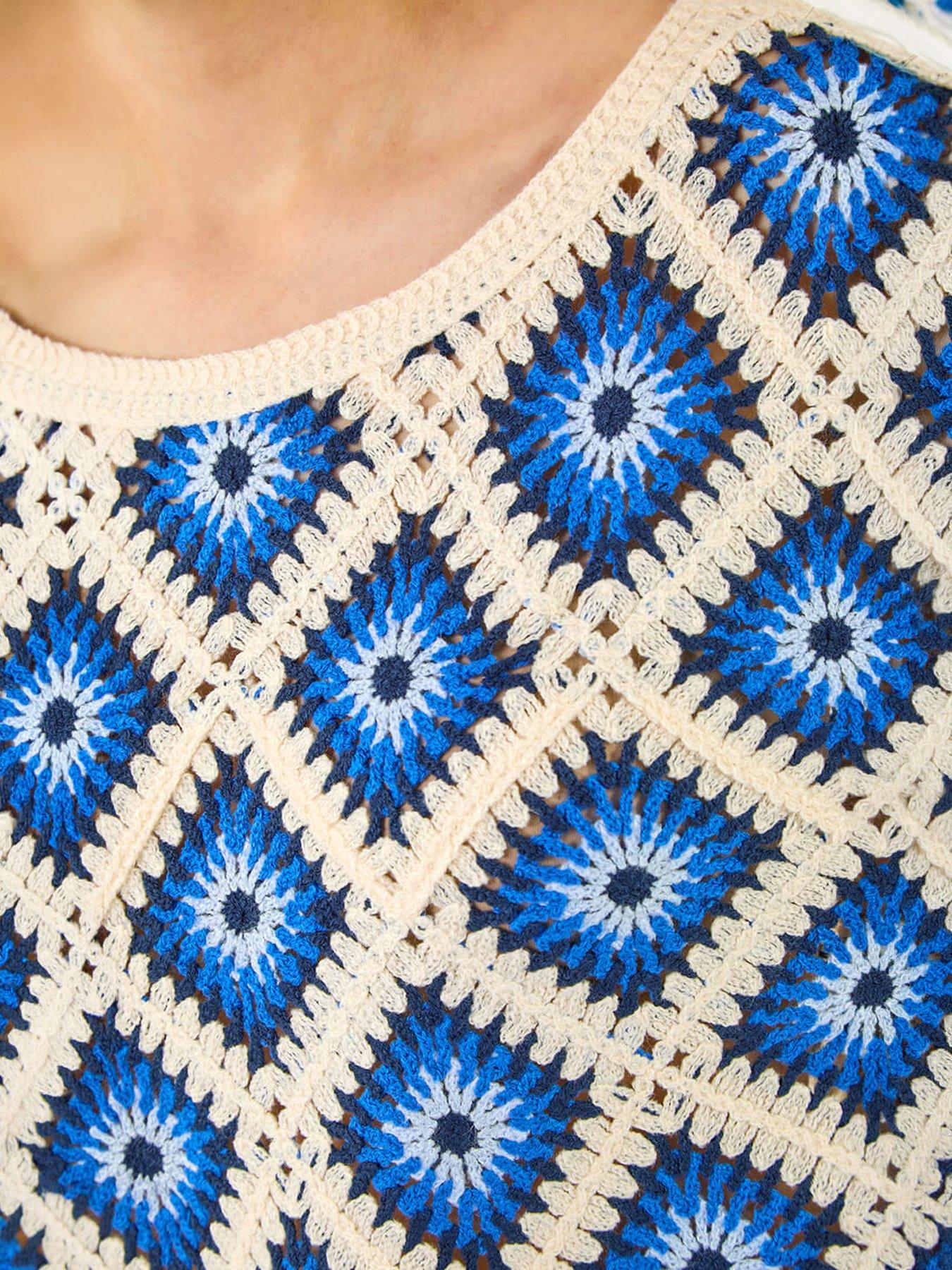 Image 2 of 5 of Roman Dusk Diamond Crochet Knit Top