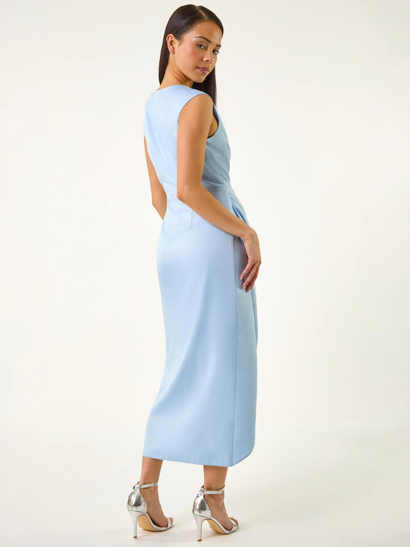 roman-petite-draped-midi-dressoutfit