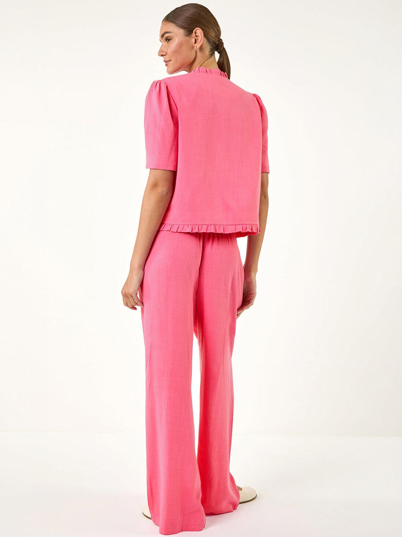 Image 4 of 5 of Roman Frill Linen Blend Button Jacket