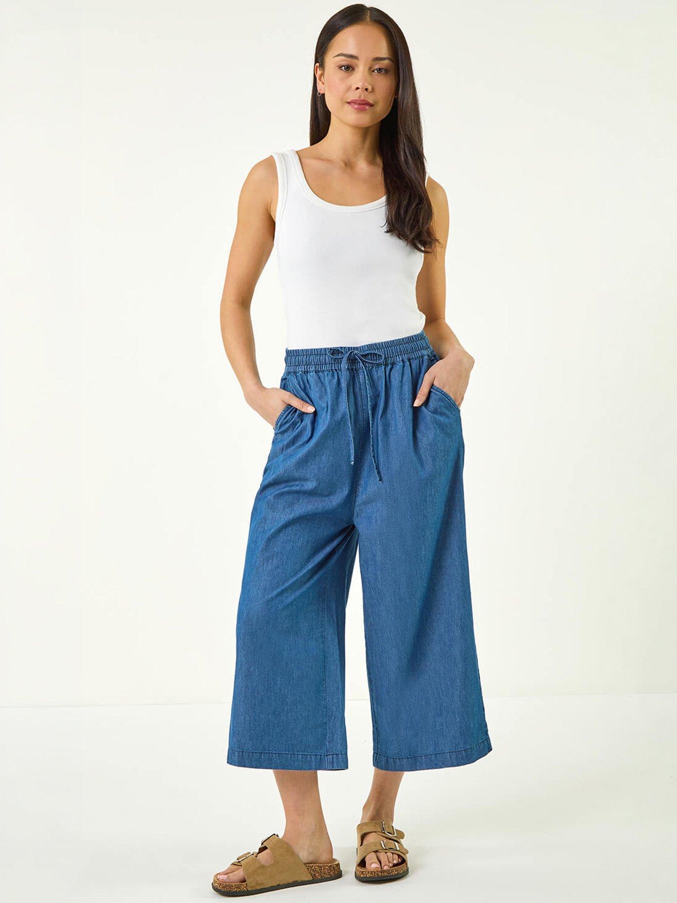 Image 5 of 5 of Roman Petite Washed Denim Look Trouser