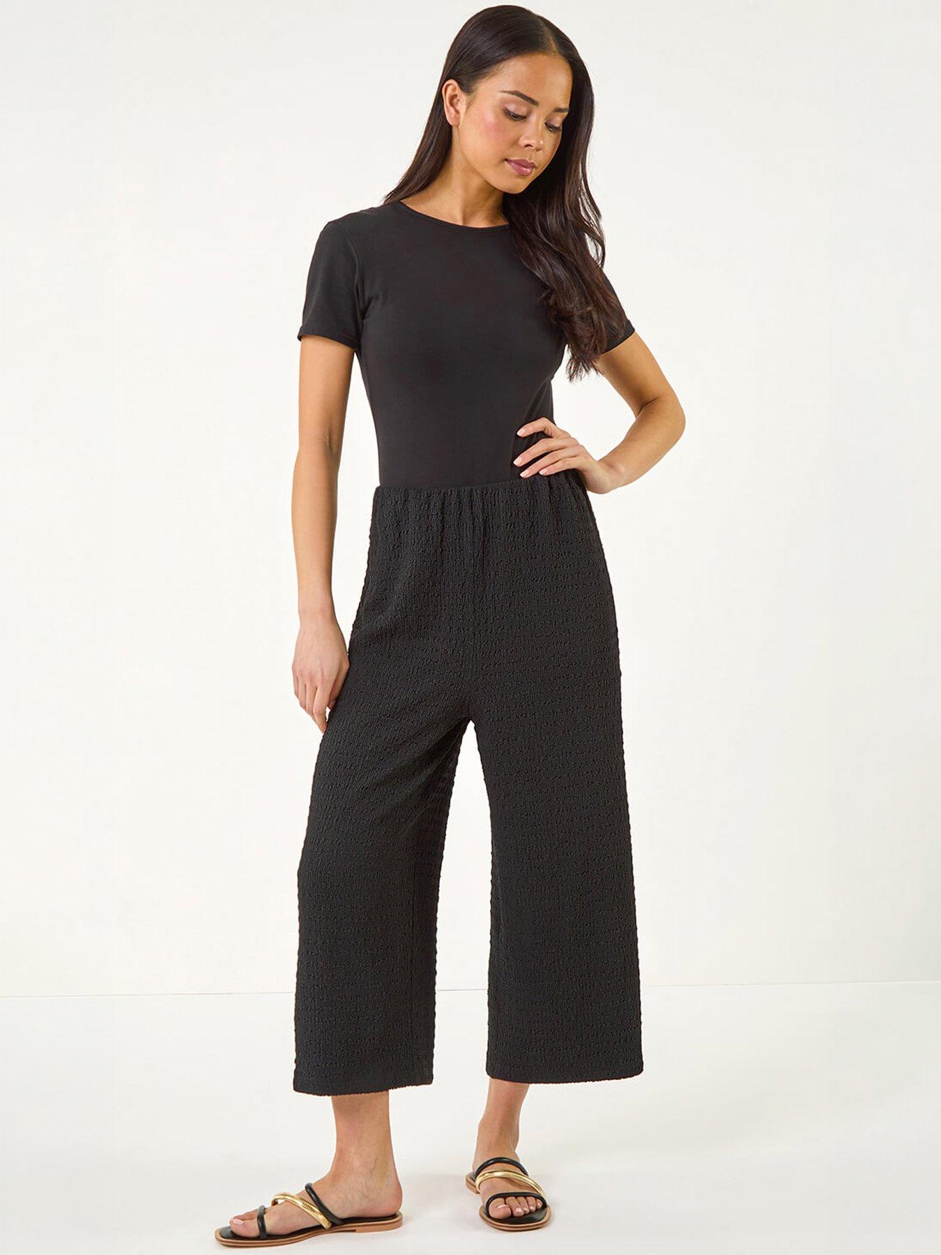 Image 5 of 5 of Roman Petite Textured Cropped Stretch Trouser