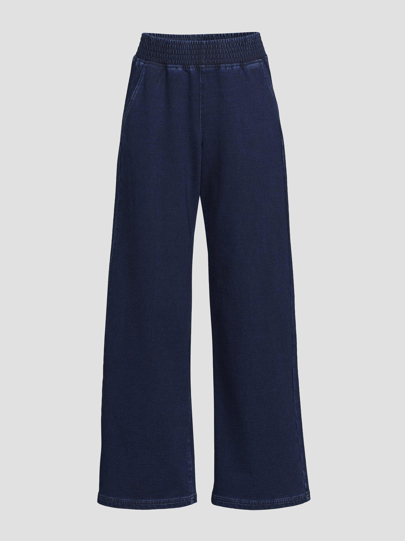 Image 7 of 7 of The Very Collection Denim Elasticated Wide Leg Jeans - Dark Wash