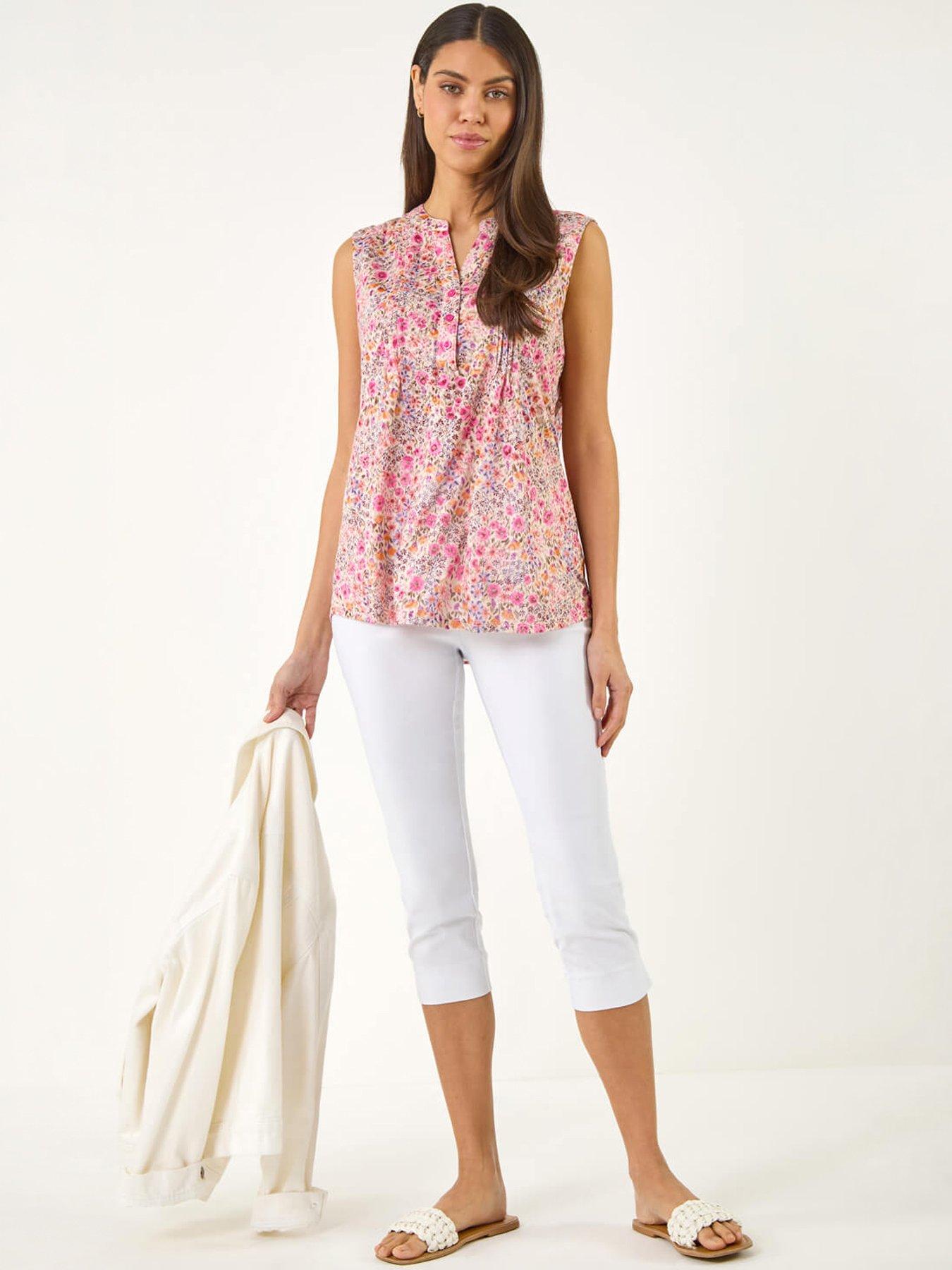 Image 5 of 5 of Roman Floral Burnout Vest Top