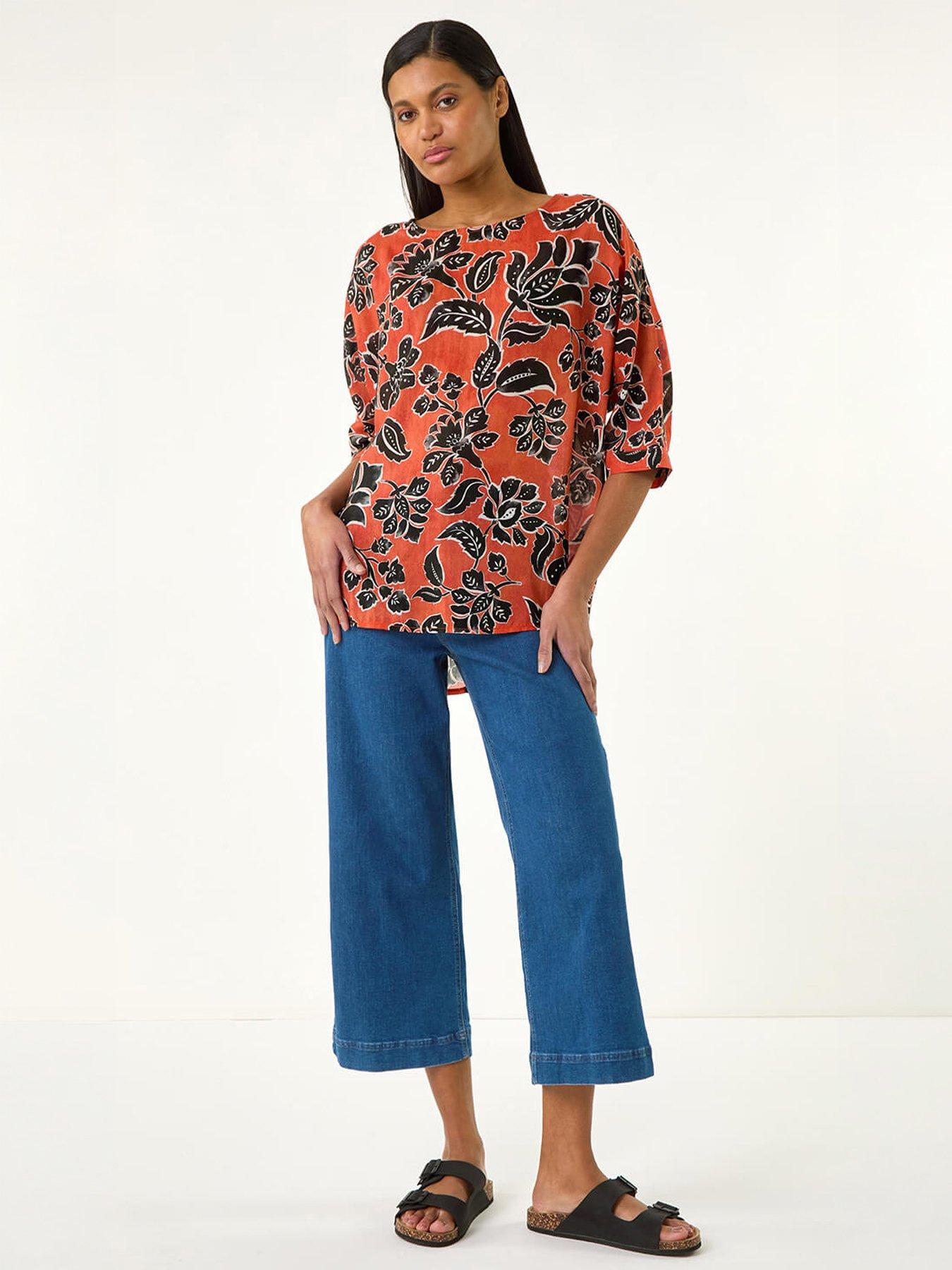 Image 5 of 5 of Roman Floral Print Tunic Top