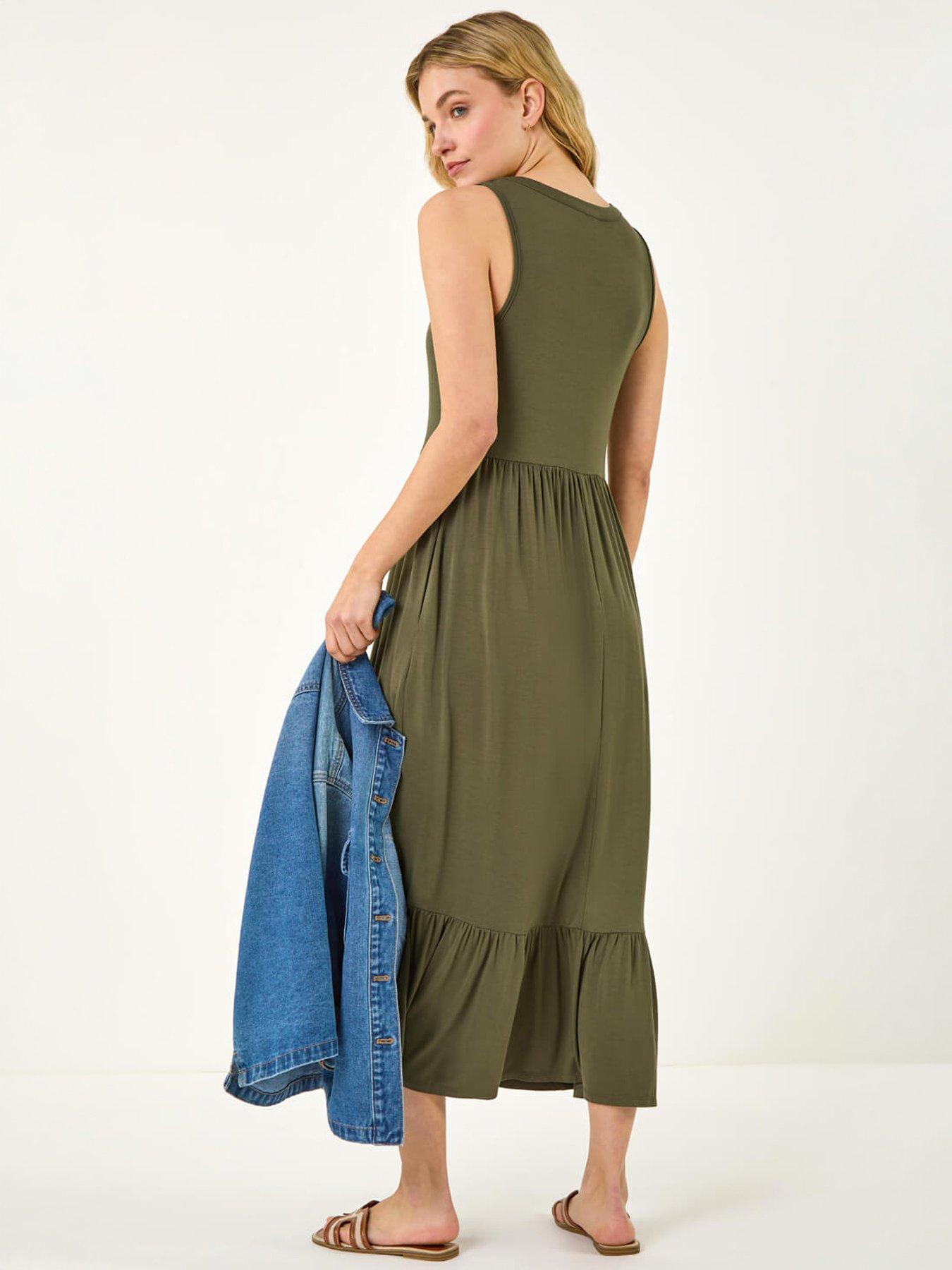 Image 4 of 5 of Roman Tiered Jersey Midi Dress