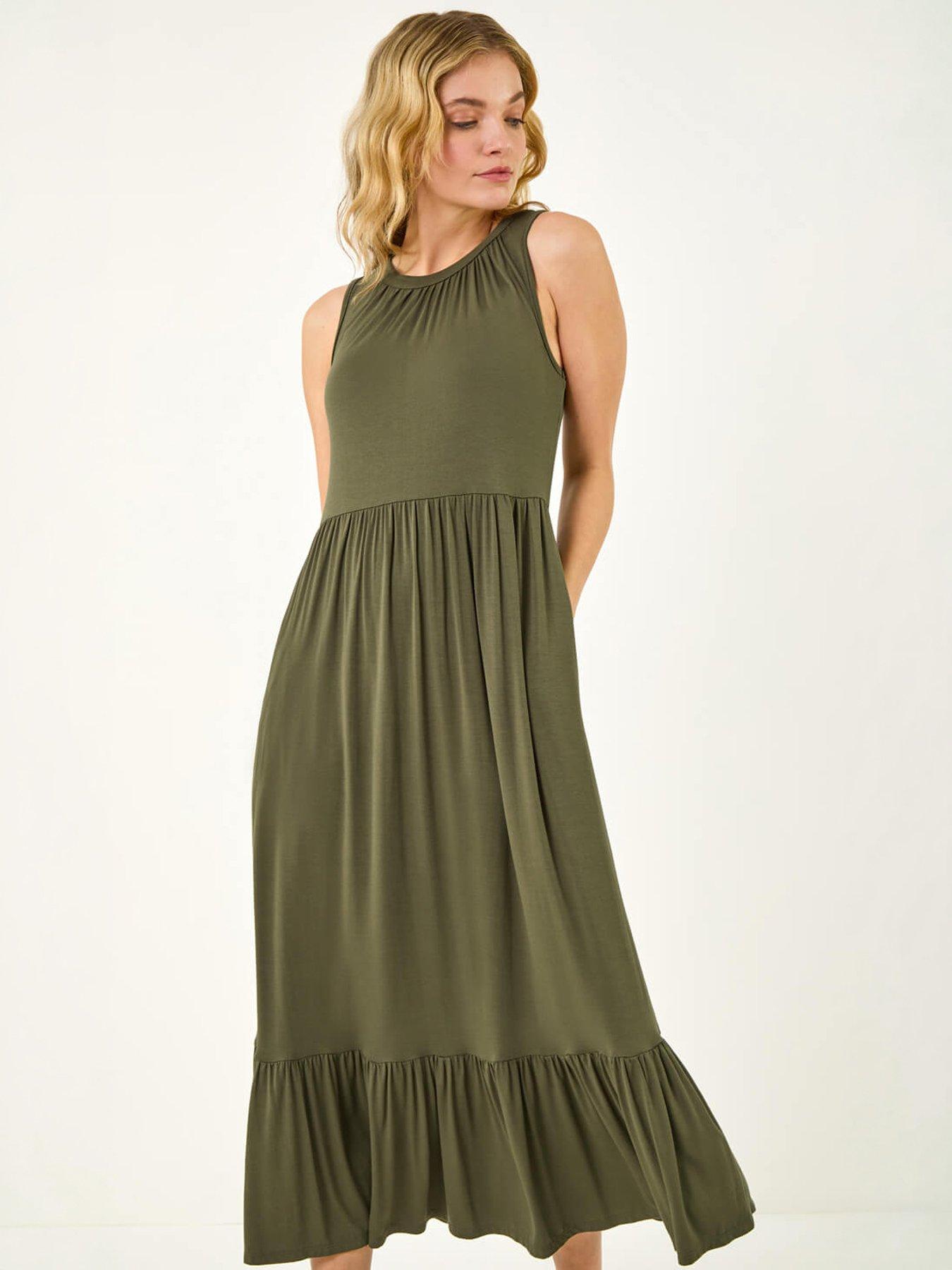 Image 5 of 5 of Roman Tiered Jersey Midi Dress