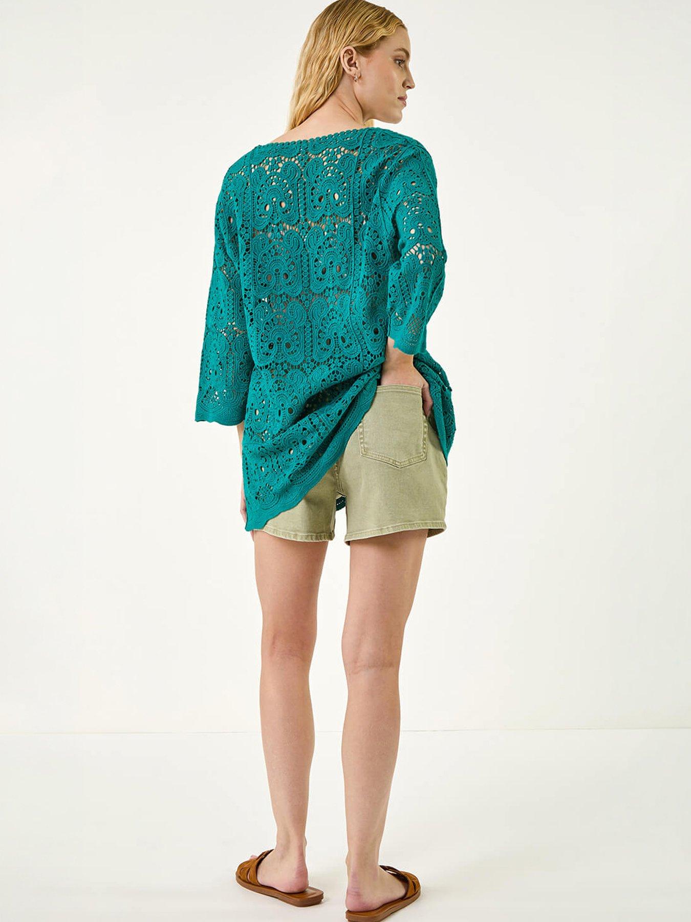 Image 4 of 5 of Roman Cotton Crochet Tunic Top