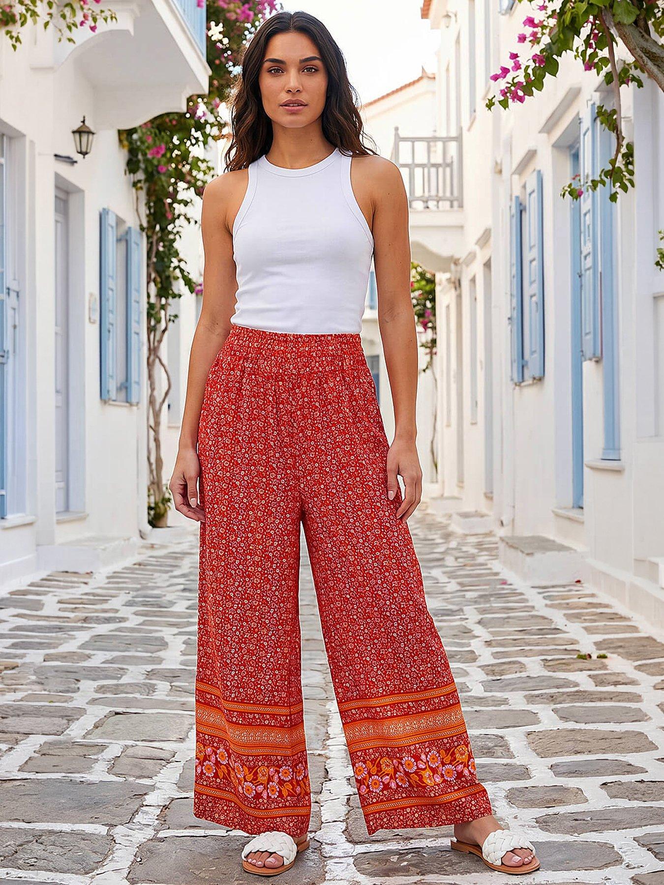 Image 1 of 4 of Roman Paisley Wide Leg