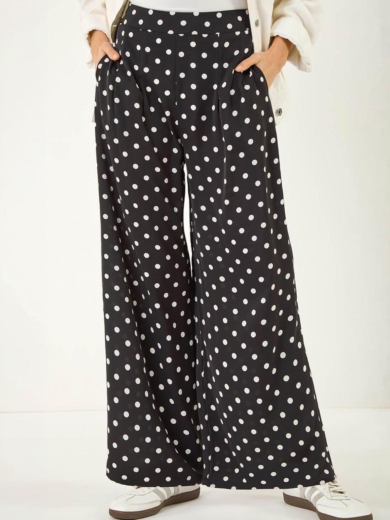 Image 3 of 5 of Roman Spot Print Wide Leg Trouser